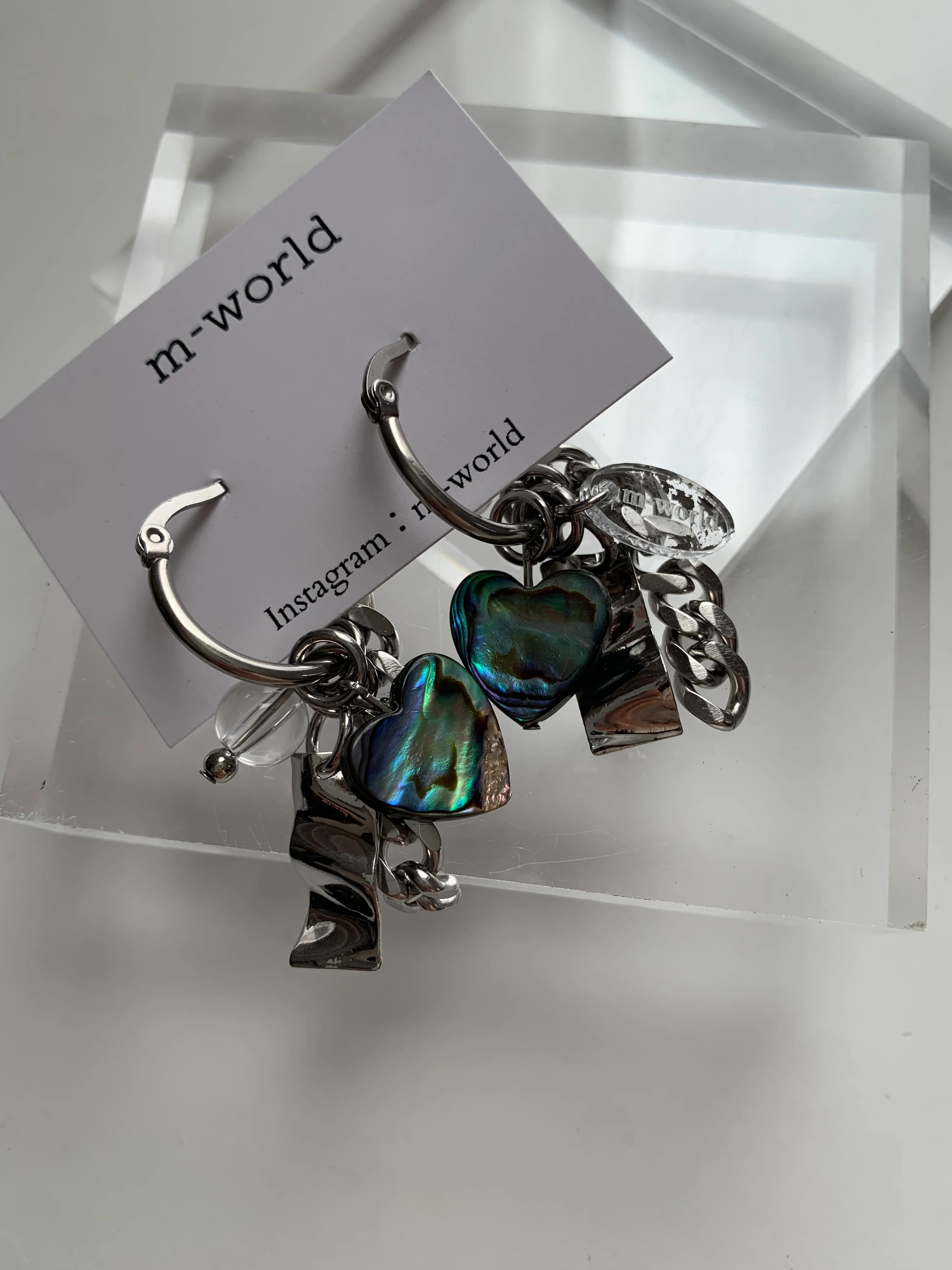 [m-world] shell heart hoop | 耳夾 | NO.6