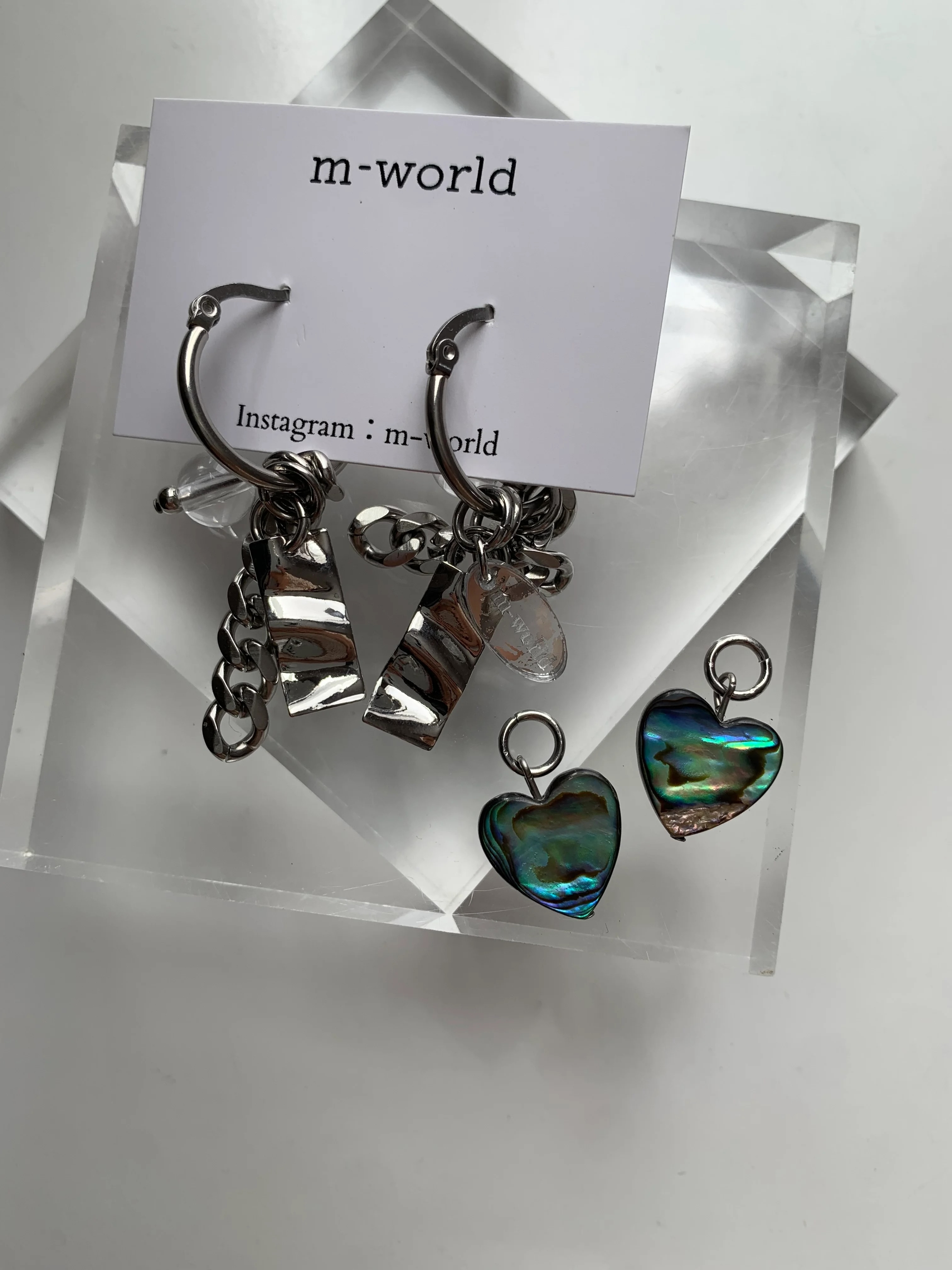 [m-world] shell heart hoop | 耳夾 | NO.6