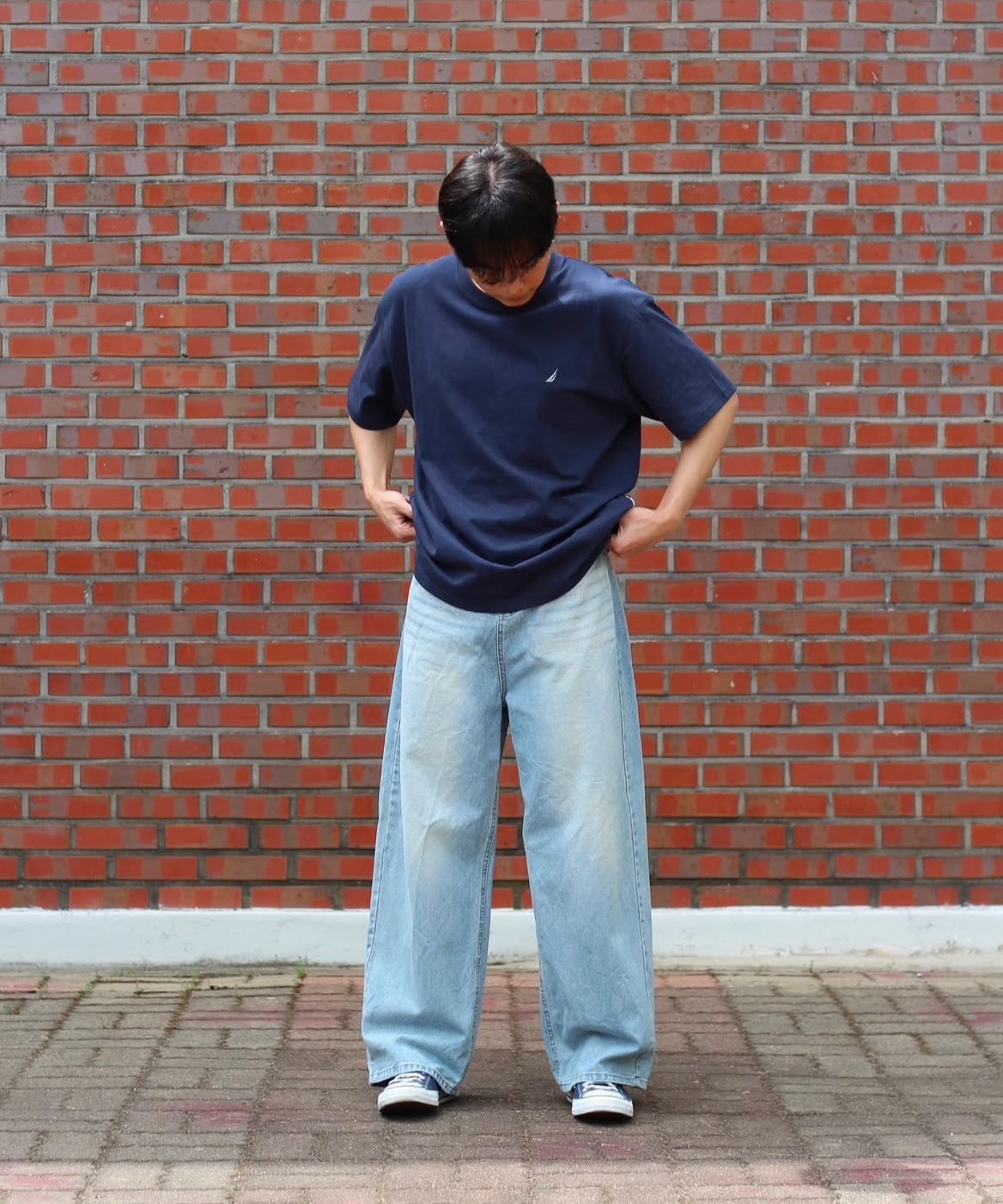 【OWN】Nautica 短袖上衣 夏季 新品 懷舊 復古 破壞 造型 不分男女 白色 炭灰 海藍