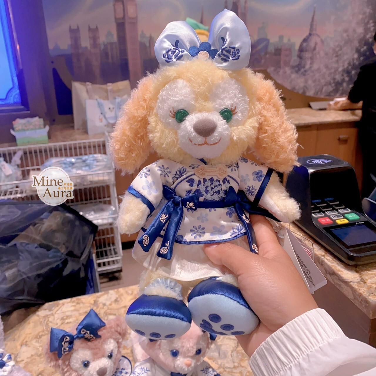 達菲 Duffy 與好友們 青花系列 可琦安 餅乾 CookieAnn SS號 娃娃 玩偶 -上海迪士尼樂園