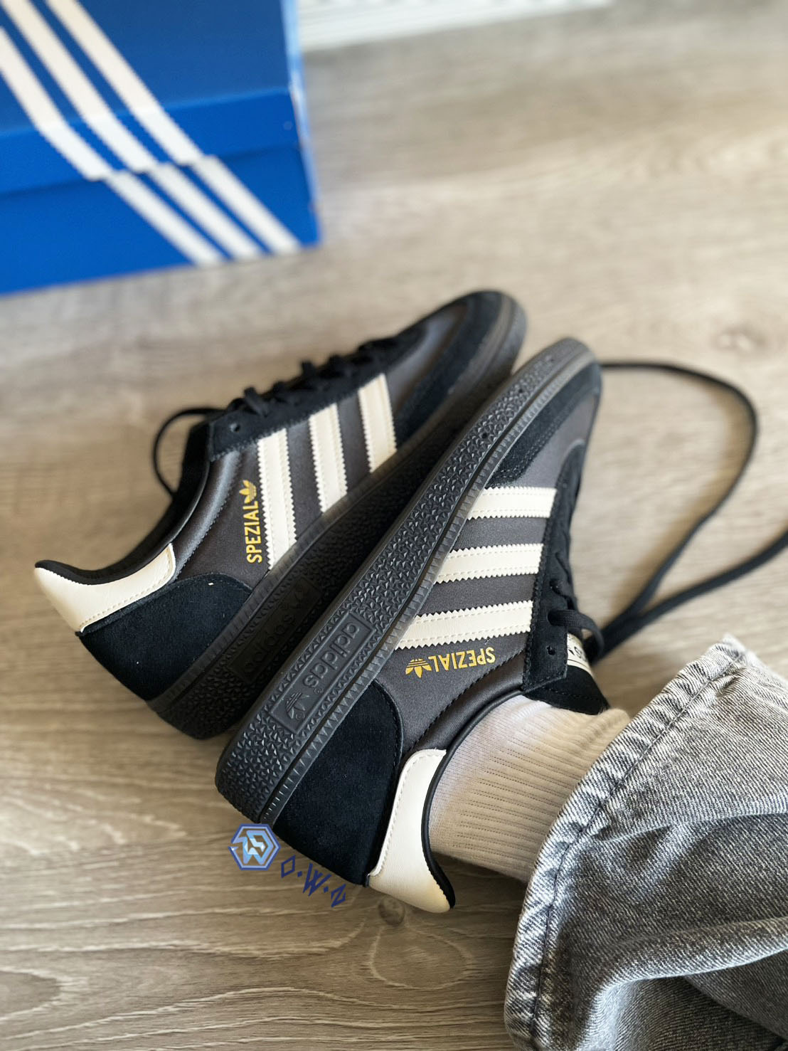 【OWN】Adidas Handball Spezial 球鞋 拼接 緞面 麂皮 德訓鞋 不分男女 黑色 JQ3685