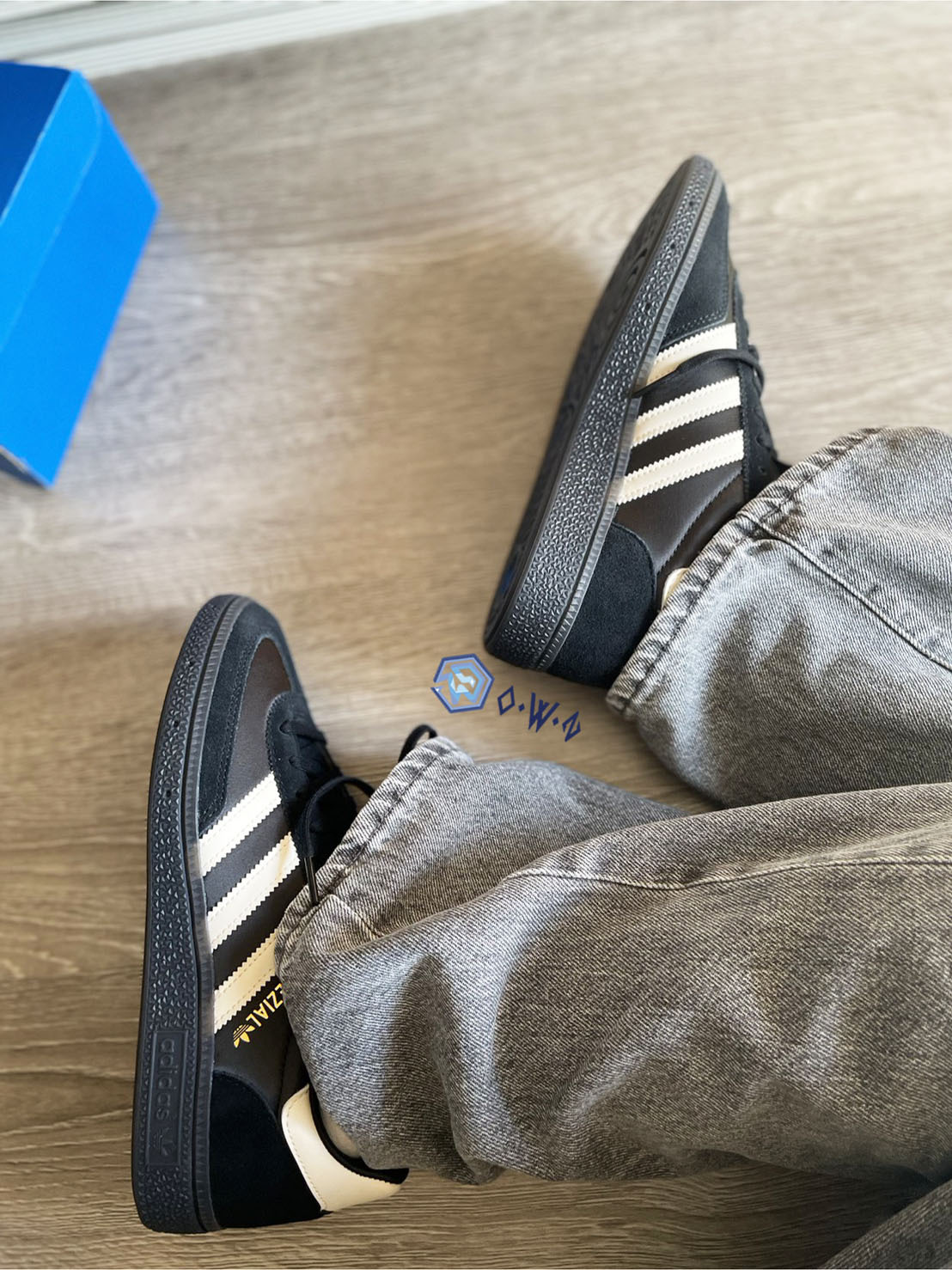 【OWN】Adidas Handball Spezial 球鞋 拼接 緞面 麂皮 德訓鞋 不分男女 黑色 JQ3685