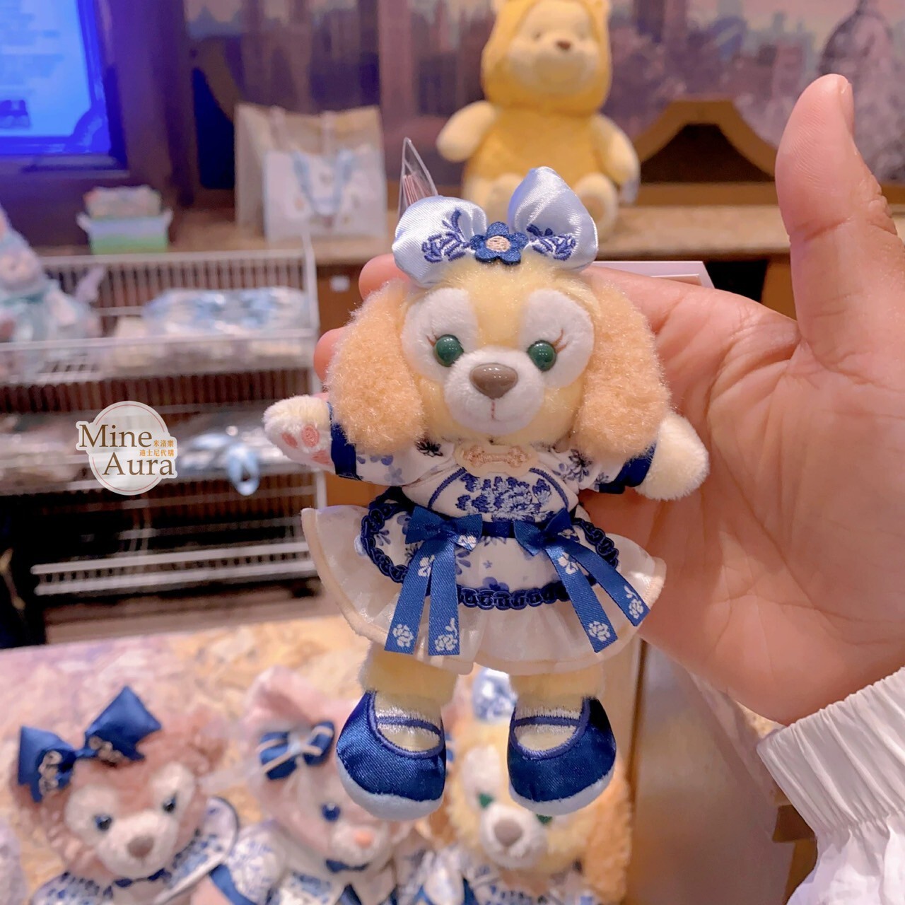 達菲 Duffy 與好友們 青花系列 可琦安 餅乾 CookieAnn 鑰匙圈 吊飾 -上海迪士尼樂園