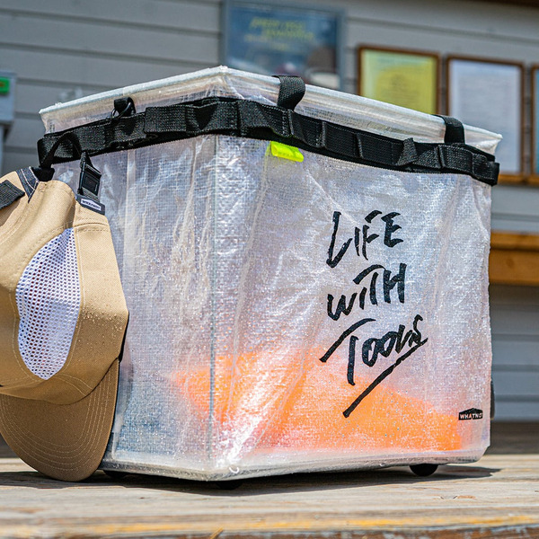 WHATNOT - ONE TOUCH BUCKET CLEAR 摺疊收納提籃_透明