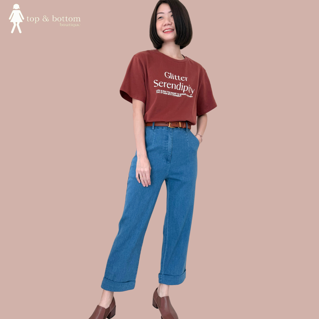 HIGH WAISTED DENIM ANKLE PANT