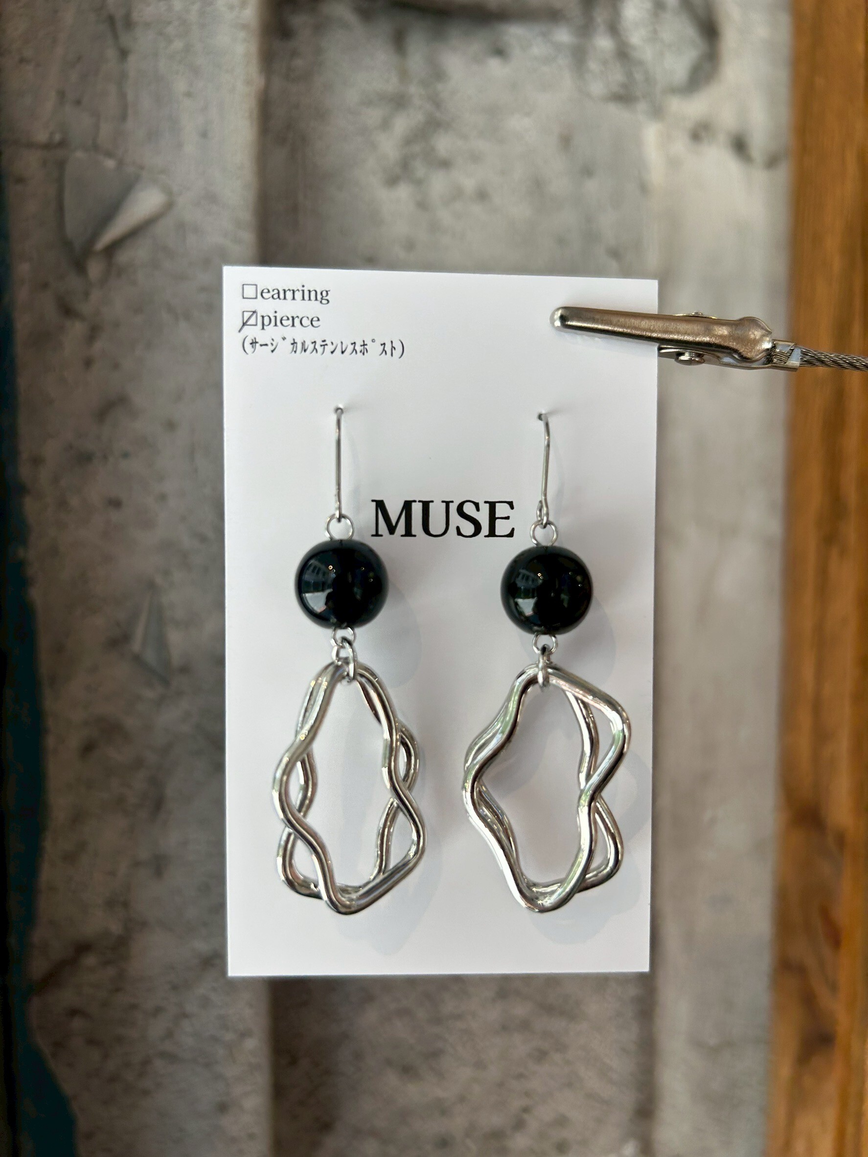 [MUSE] 不對稱雙圈設計耳環 | 耳夾 | NO.1