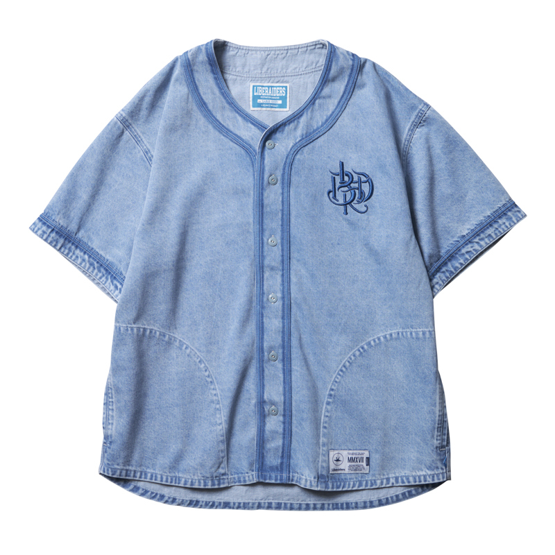 LIBERAIDERS 25S/S DENIM BASEBALL SHIRT