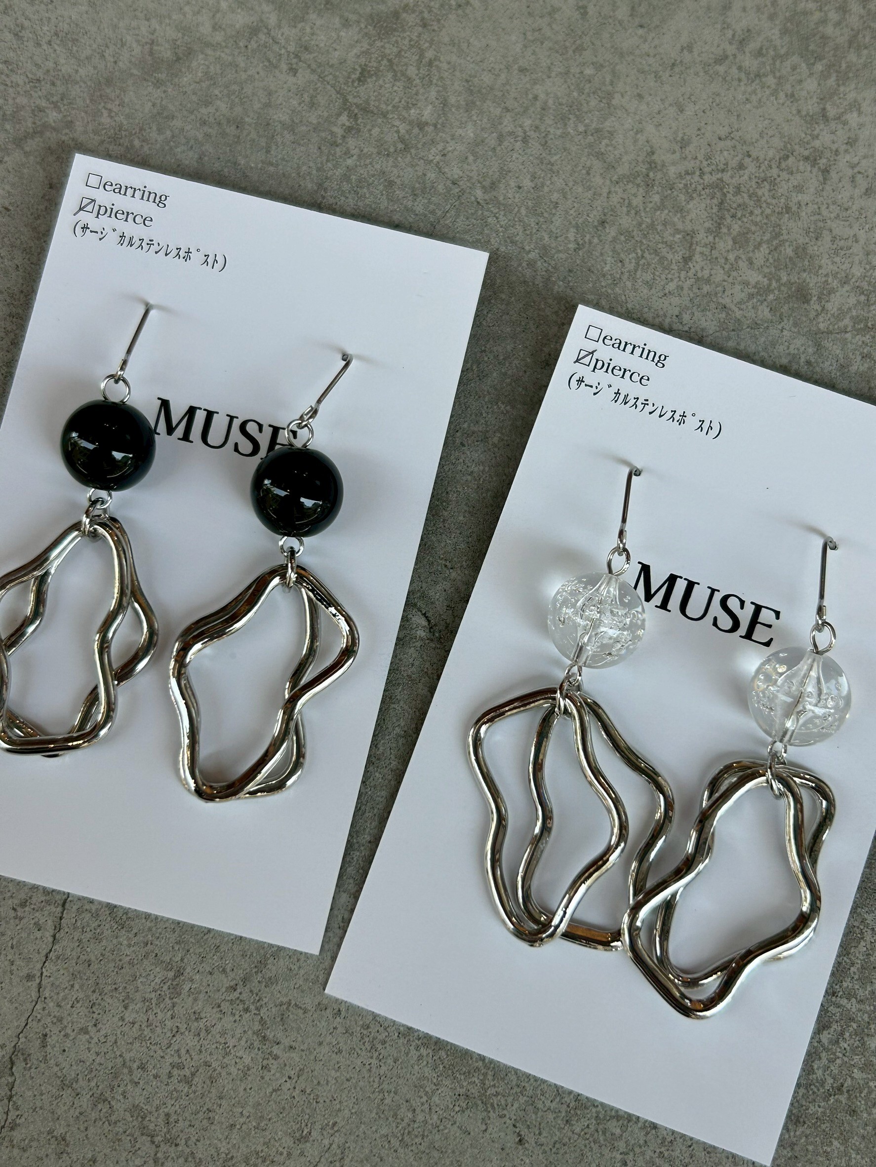 [MUSE] 不對稱設計耳環 | 耳針 | NO.4