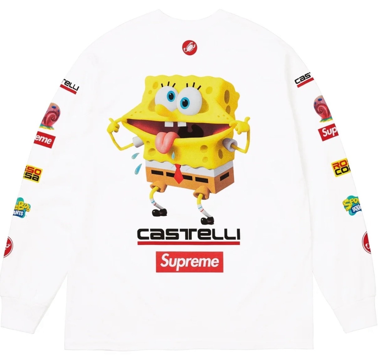 Supreme x 海綿寶寶 x Castelli 聯名搞怪長袖Tee