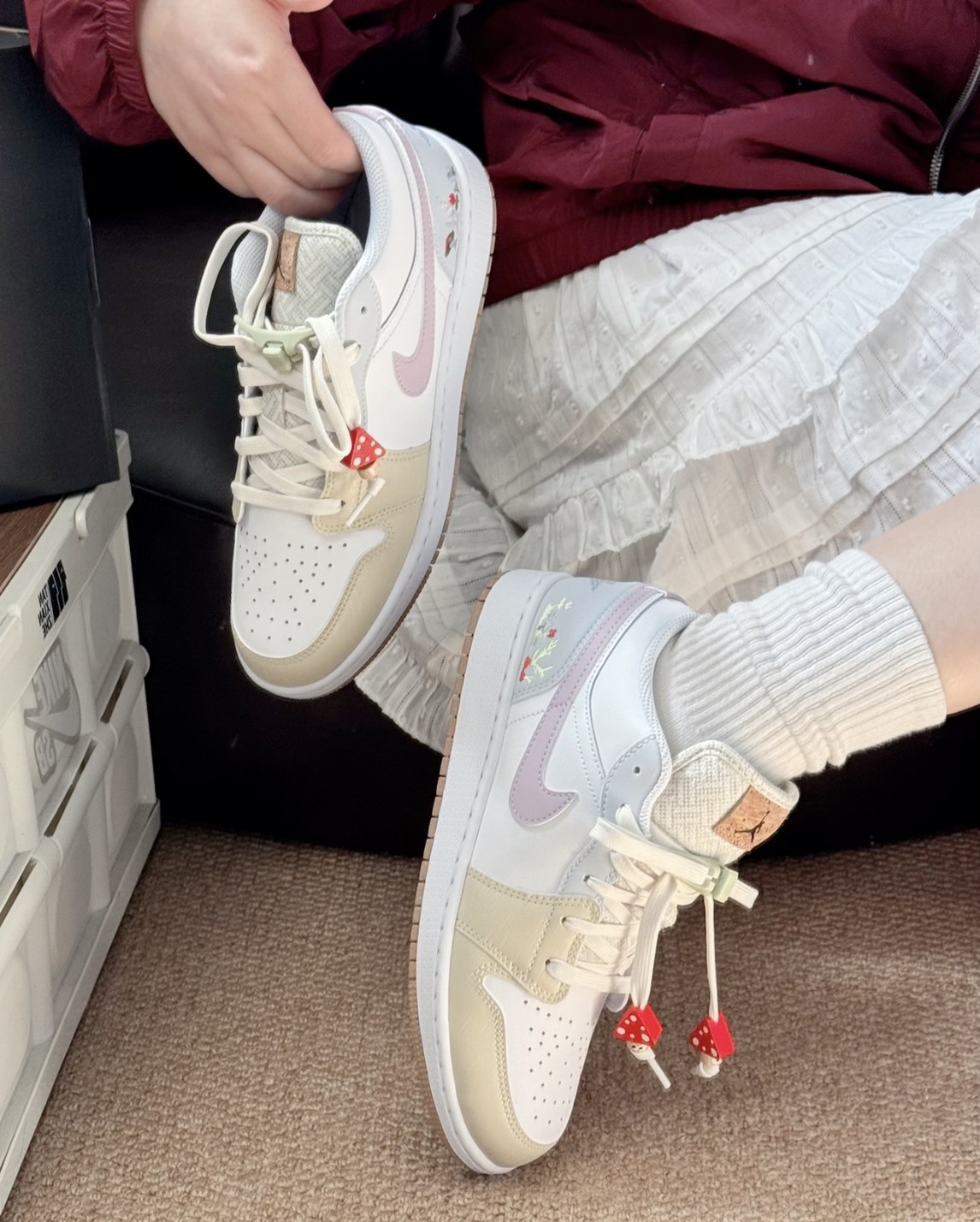 預購 Nike Air Jordan 1 Low GS 蘑菇 菇菇王國 奶油黃