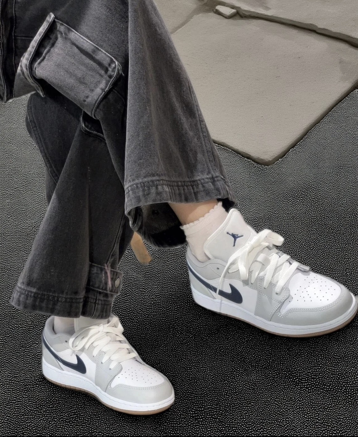 預購 NIKE Jordan 1 Low White Neutral Grey Gum Midnight Navy 灰白藍