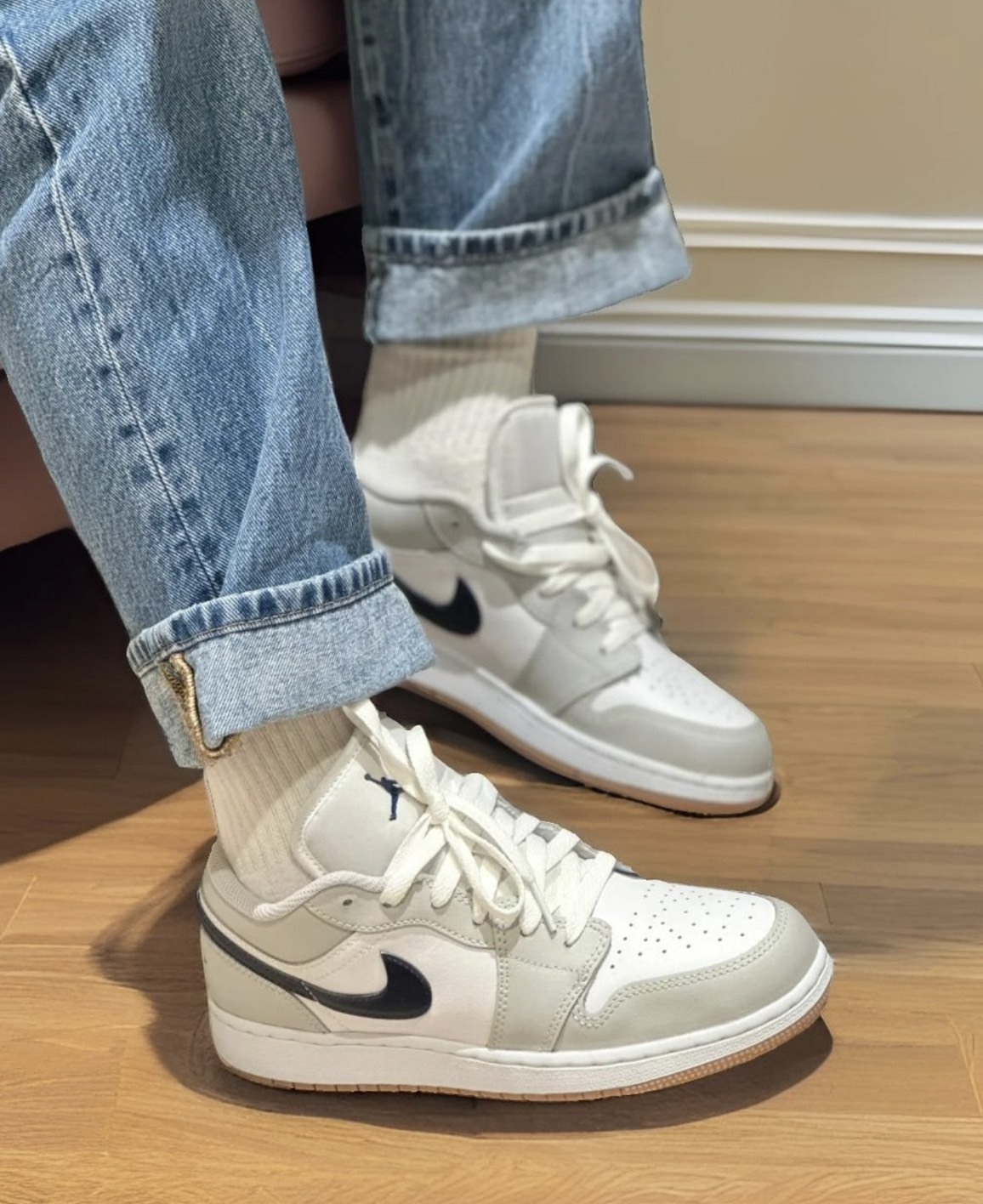 預購 NIKE Jordan 1 Low White Neutral Grey Gum Midnight Navy 灰白藍