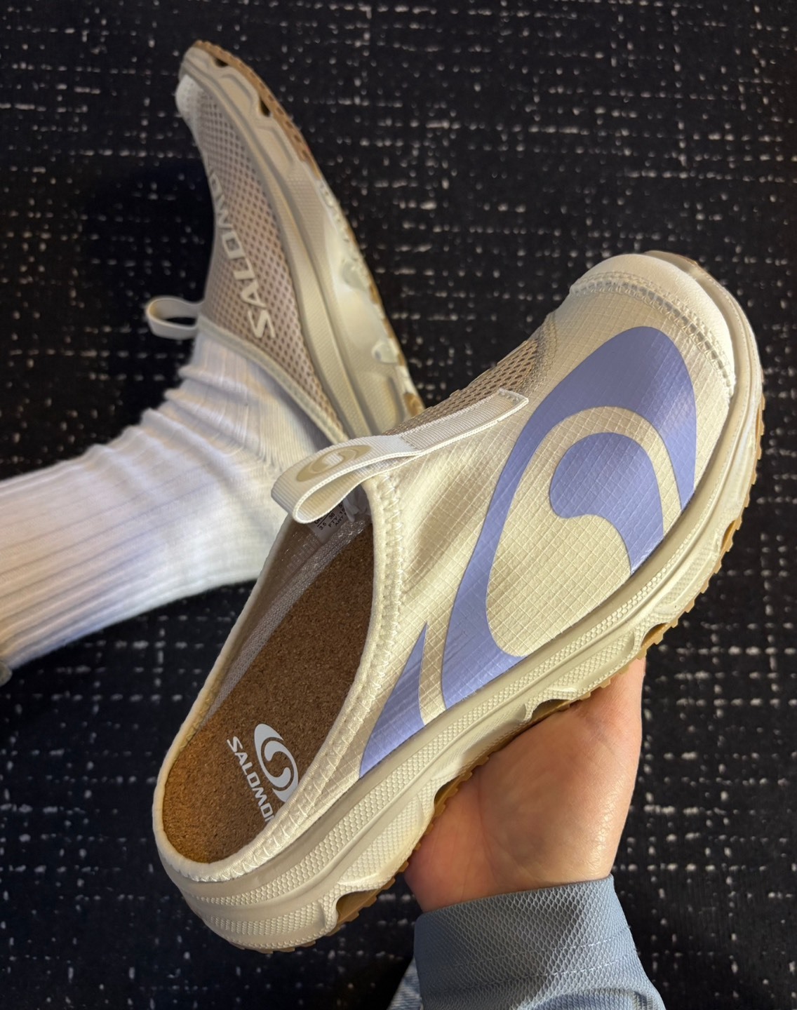 SALOMON RX Slide 3.0 米紫輕便拖鞋