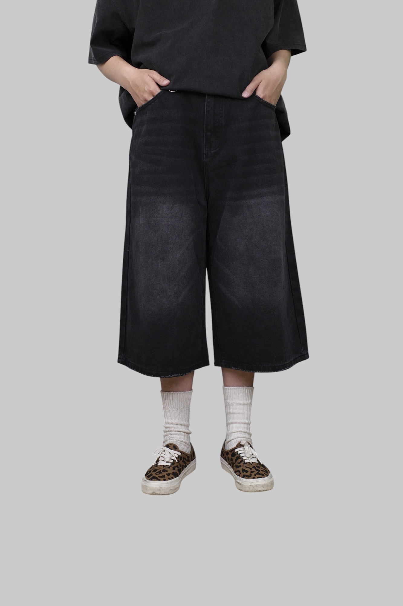 『Always_Good』復古 做舊 牛仔 七分 短褲