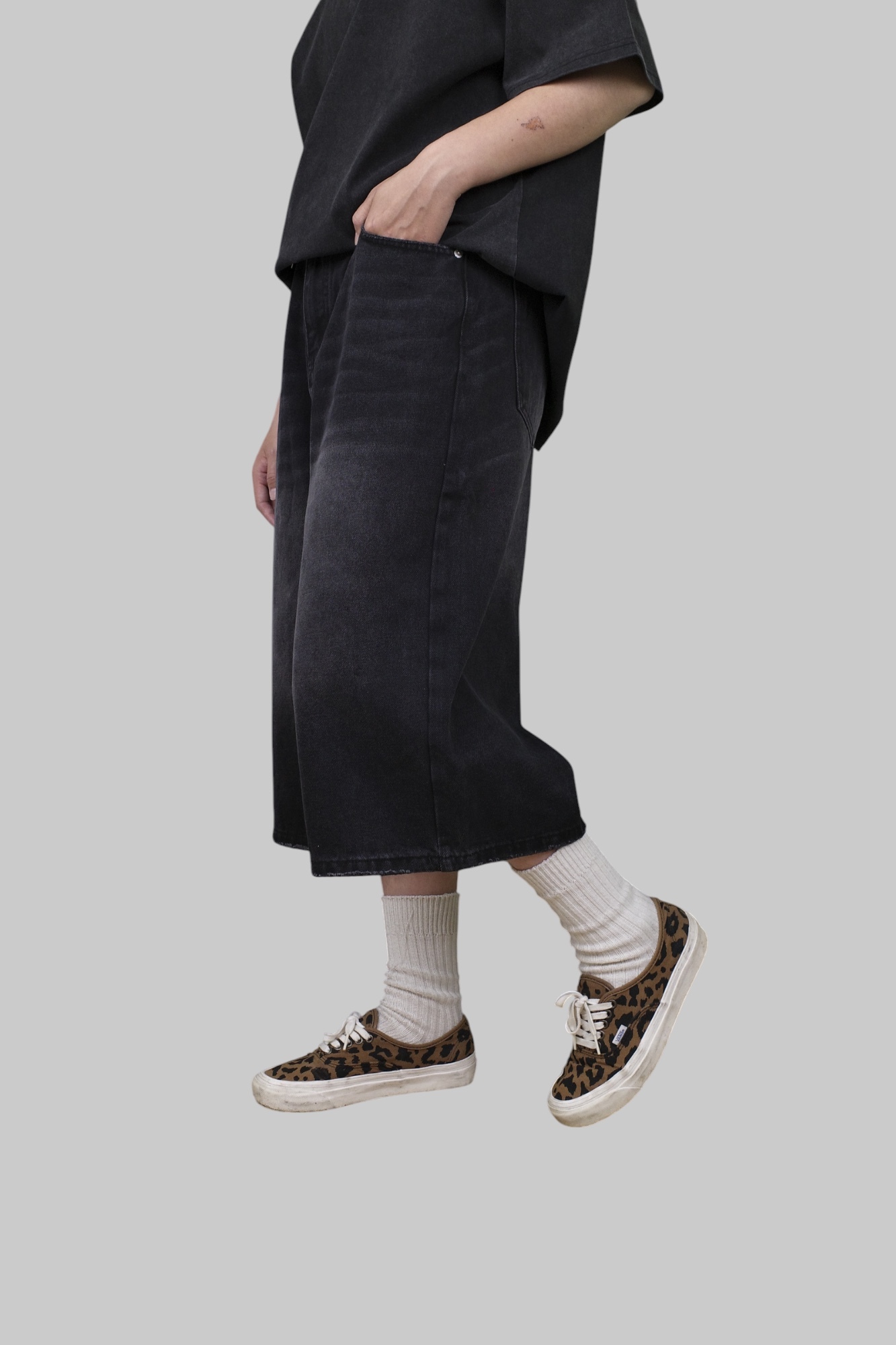 『Always_Good』復古 做舊 牛仔 七分 短褲