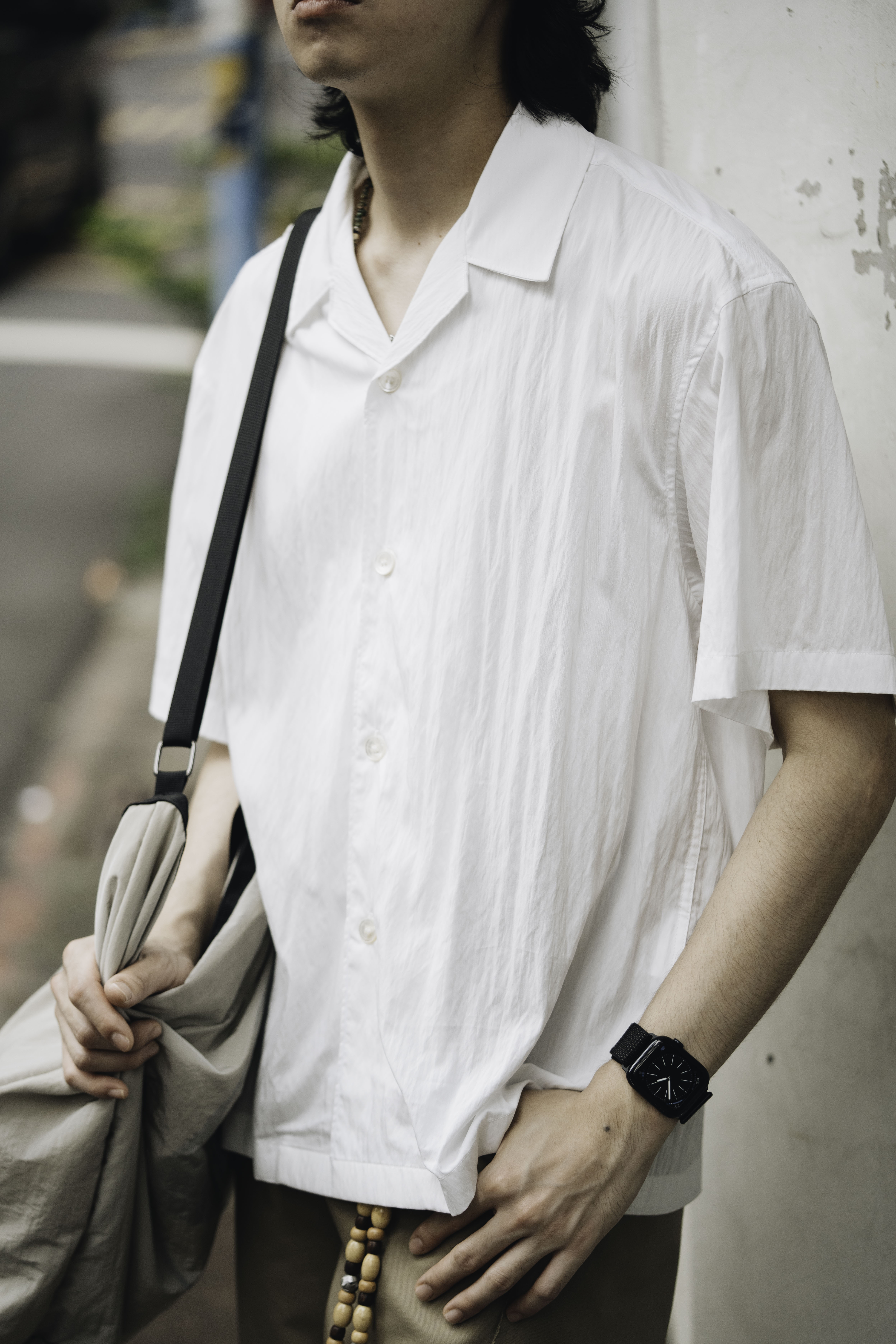 COOR - NATURAL WRINKLE OPEN COLLAR SHIRT / 2COLORS