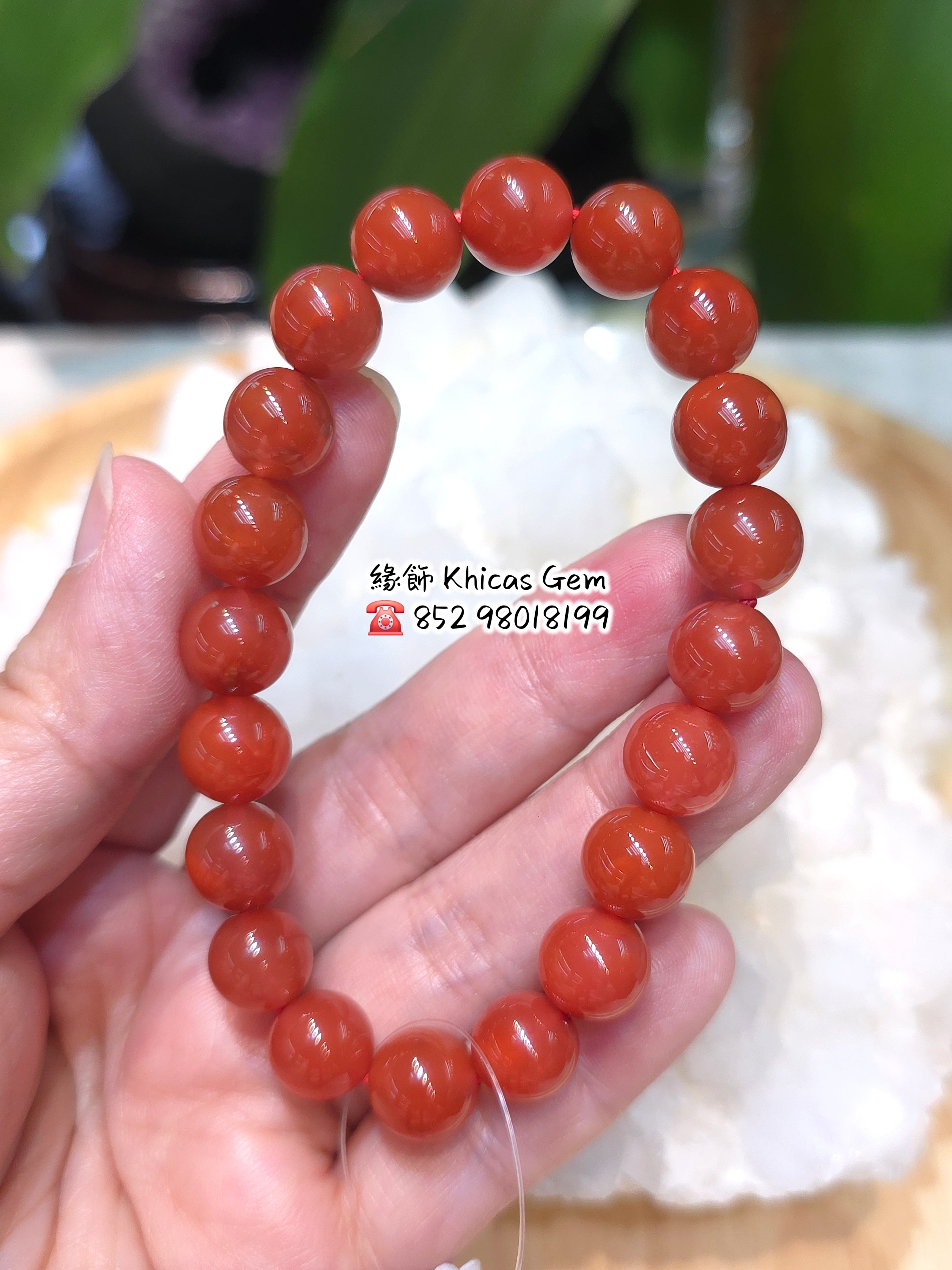 天然南紅瑪瑙手鏈9.8mm