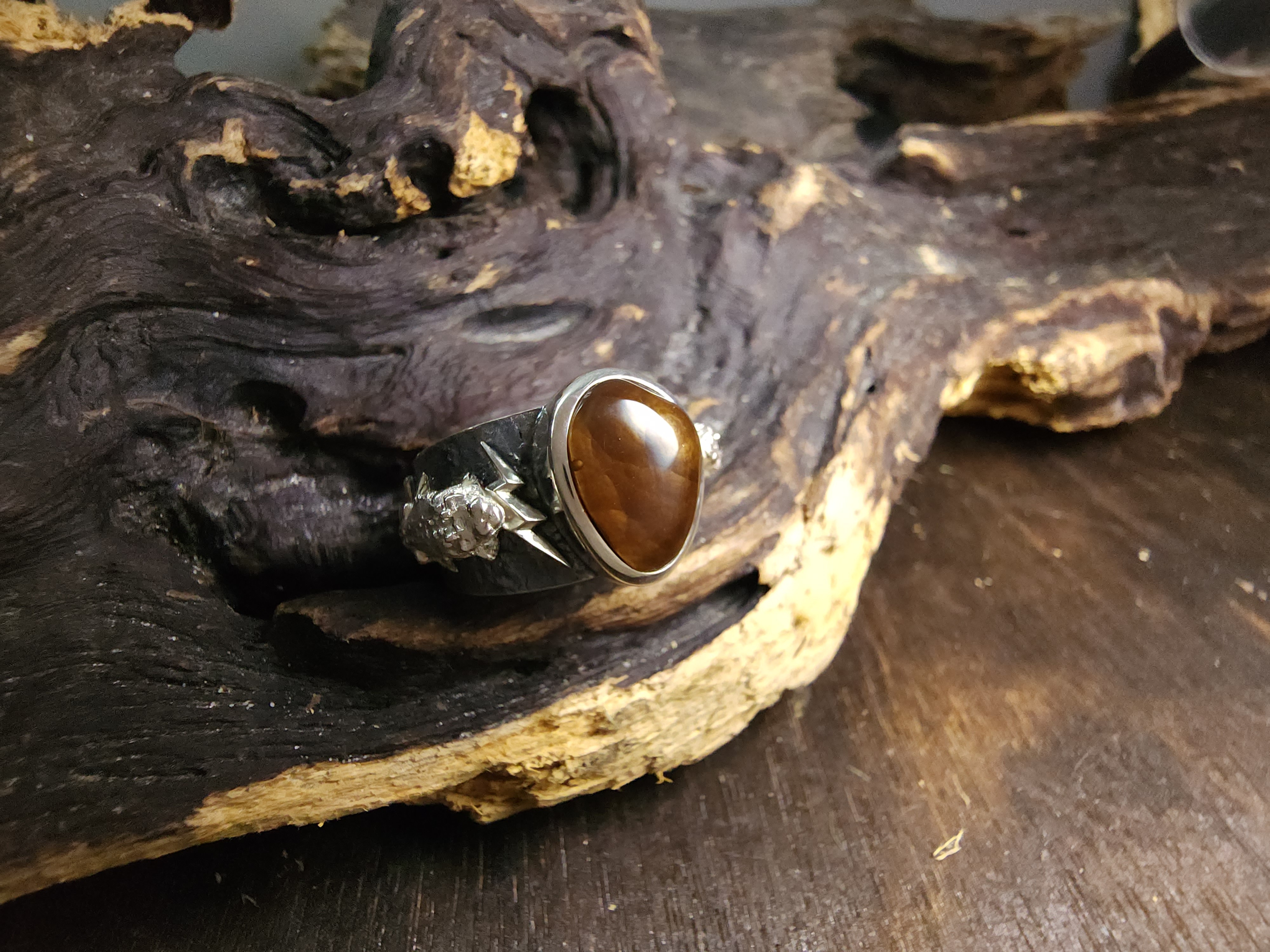 *Black Venom Jewelry- Freedom & Prayer 純銀角蜥蜴戒鑲火瑪瑙