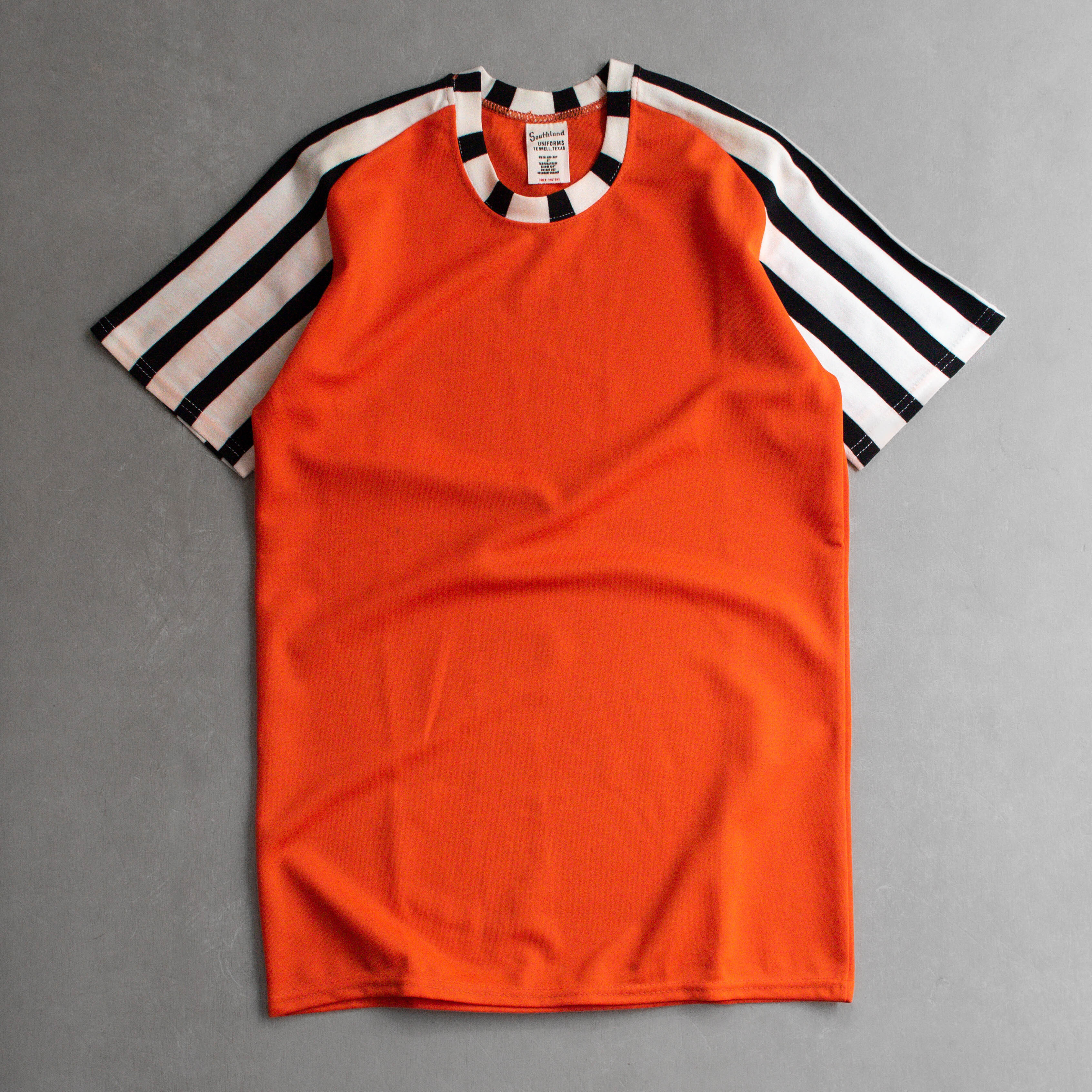 60-70S SOUTHLAND UNIFORMS JERSEY 美國 橘色 條紋 斜肩 網眼 短袖 T恤