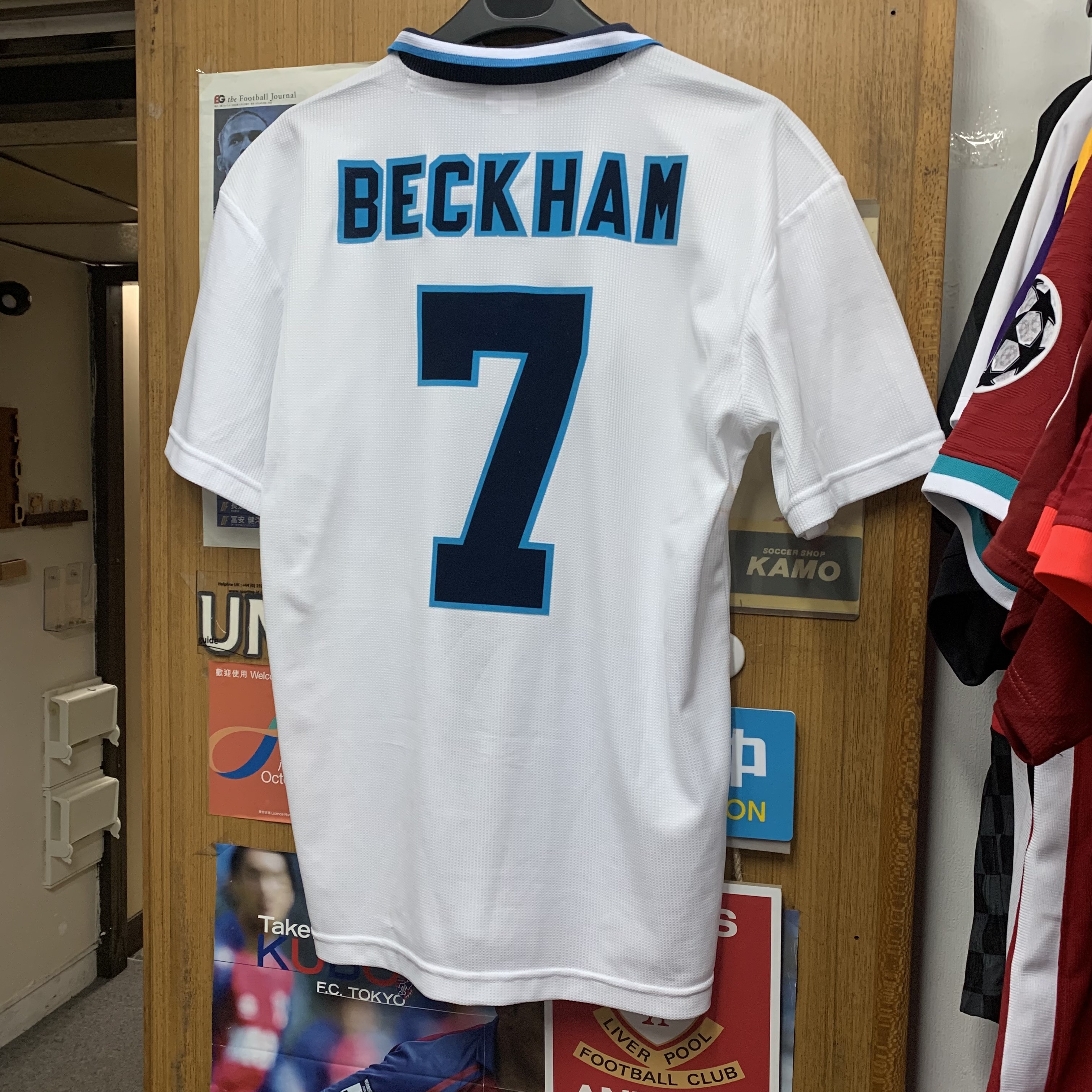 1996 ScoreDraw England Retro Home Shirt with 7 BECKHAM [Used, M 90% New]