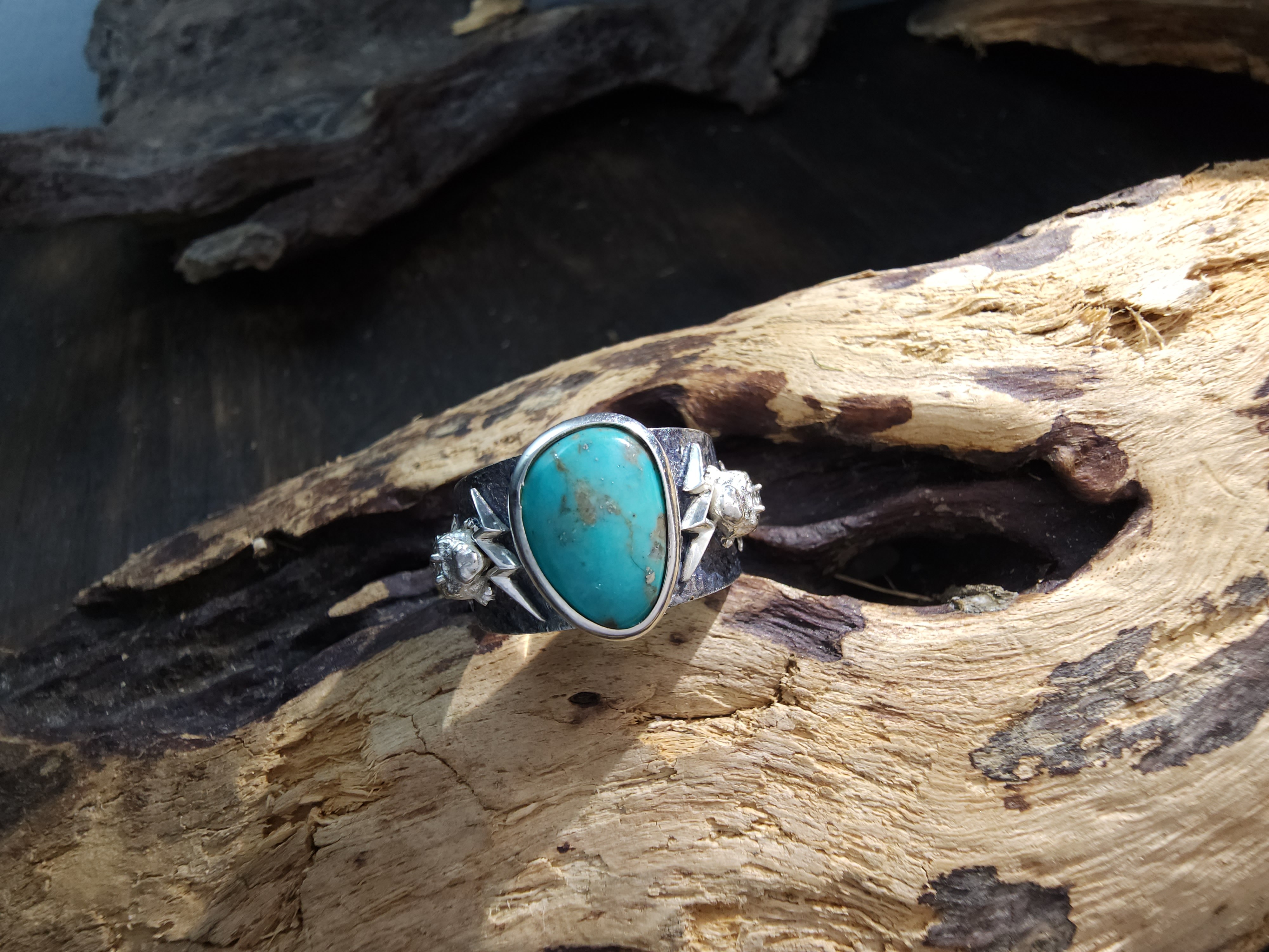 Black Venom Jewelry- Freedom & Prayer 純銀角蜥蜴戒鑲Morenci II 松石