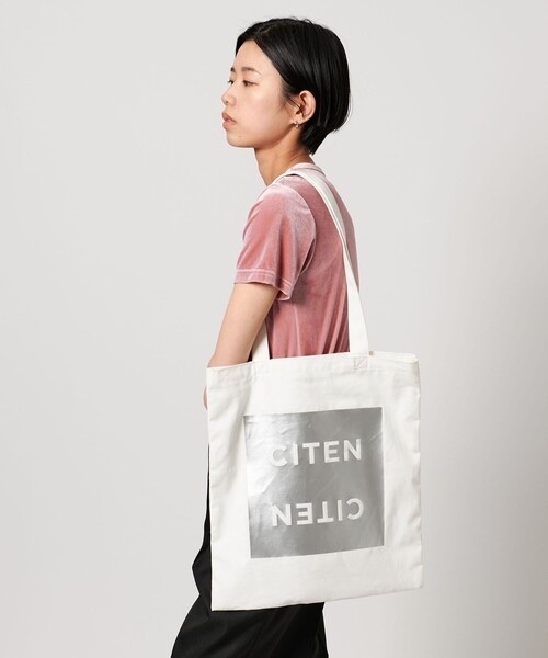 CITEN / Logo print flat tote bag