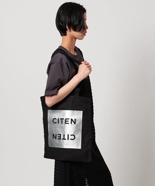 CITEN / Logo print flat tote bag