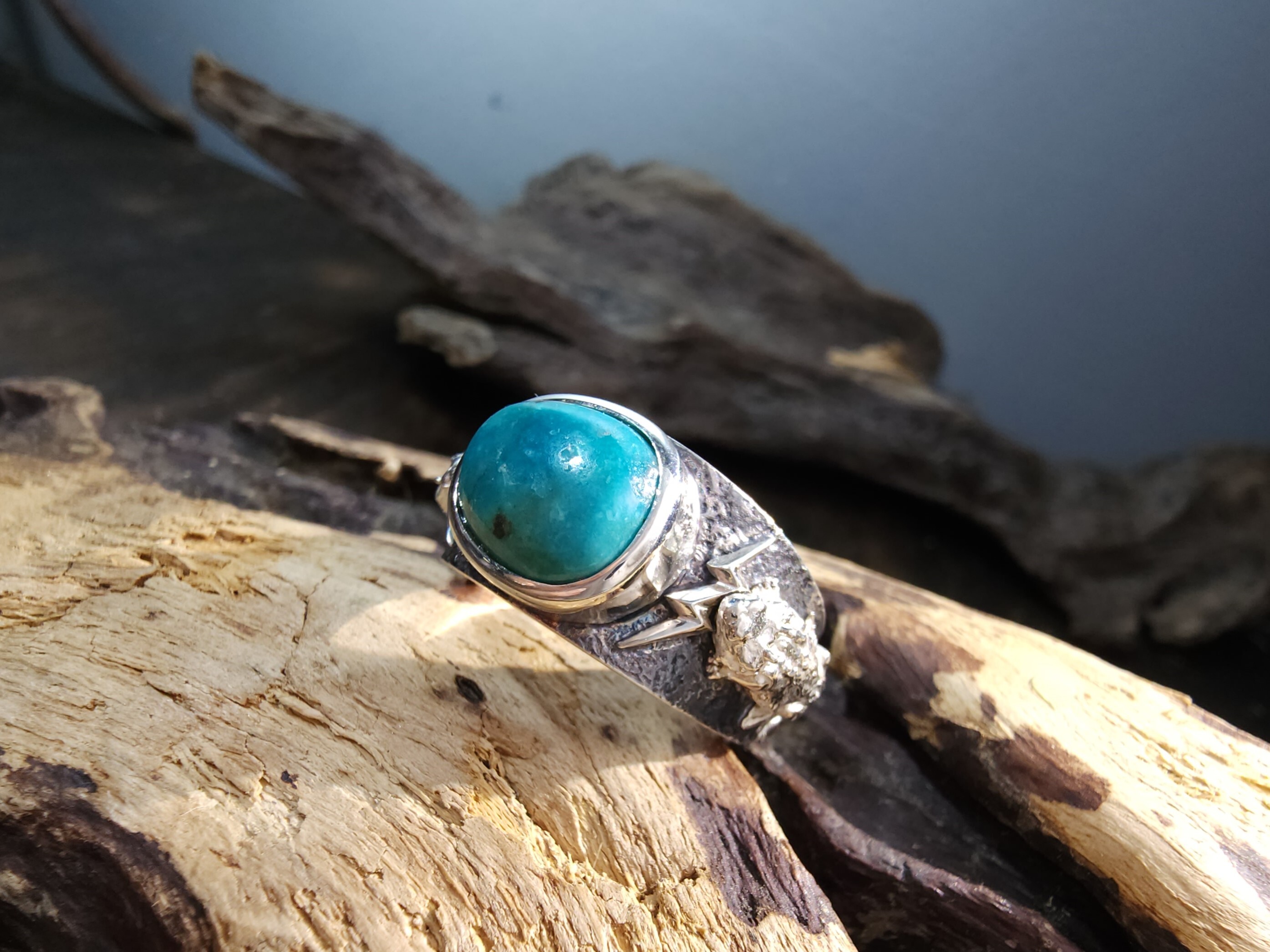 *Black Venom Jewelry- Freedom & Prayer 純銀角蜥蜴戒鑲 Morenci II 松石