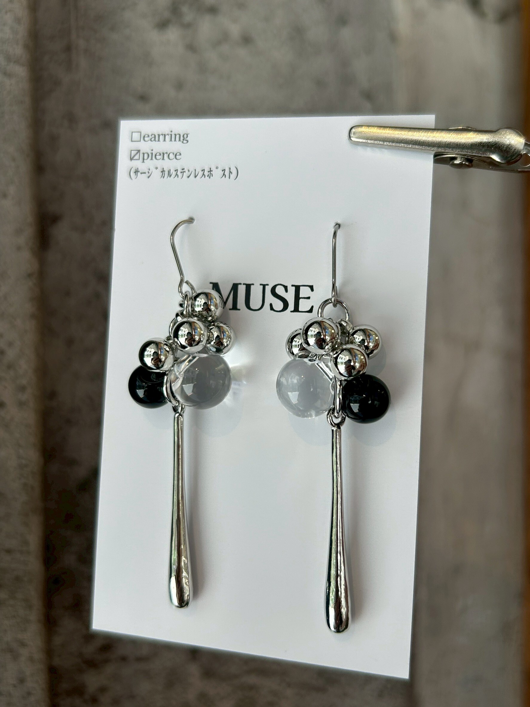 [MUSE] 異材質顆粒設計耳環 | 耳針 | NO.6