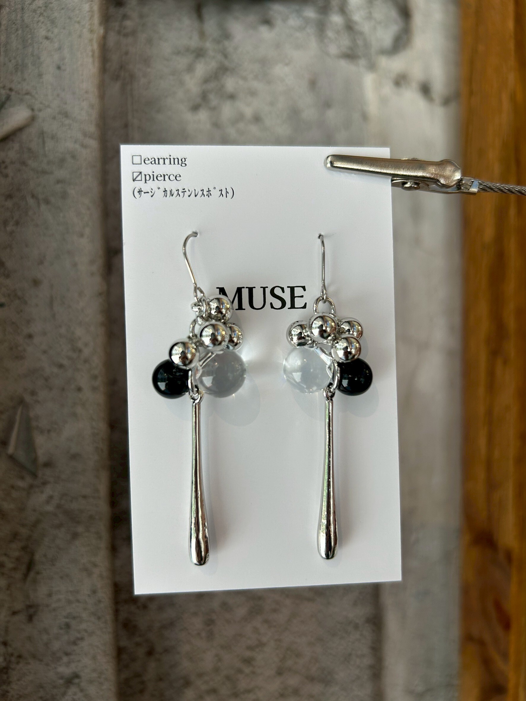 [MUSE] 異材質顆粒設計耳環 | 耳針 | NO.6