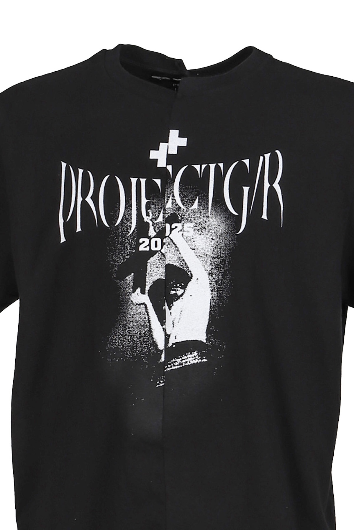 PROJECT G/R｜TIGHT FIT SPLIT T-SHIRT (BLACK)
