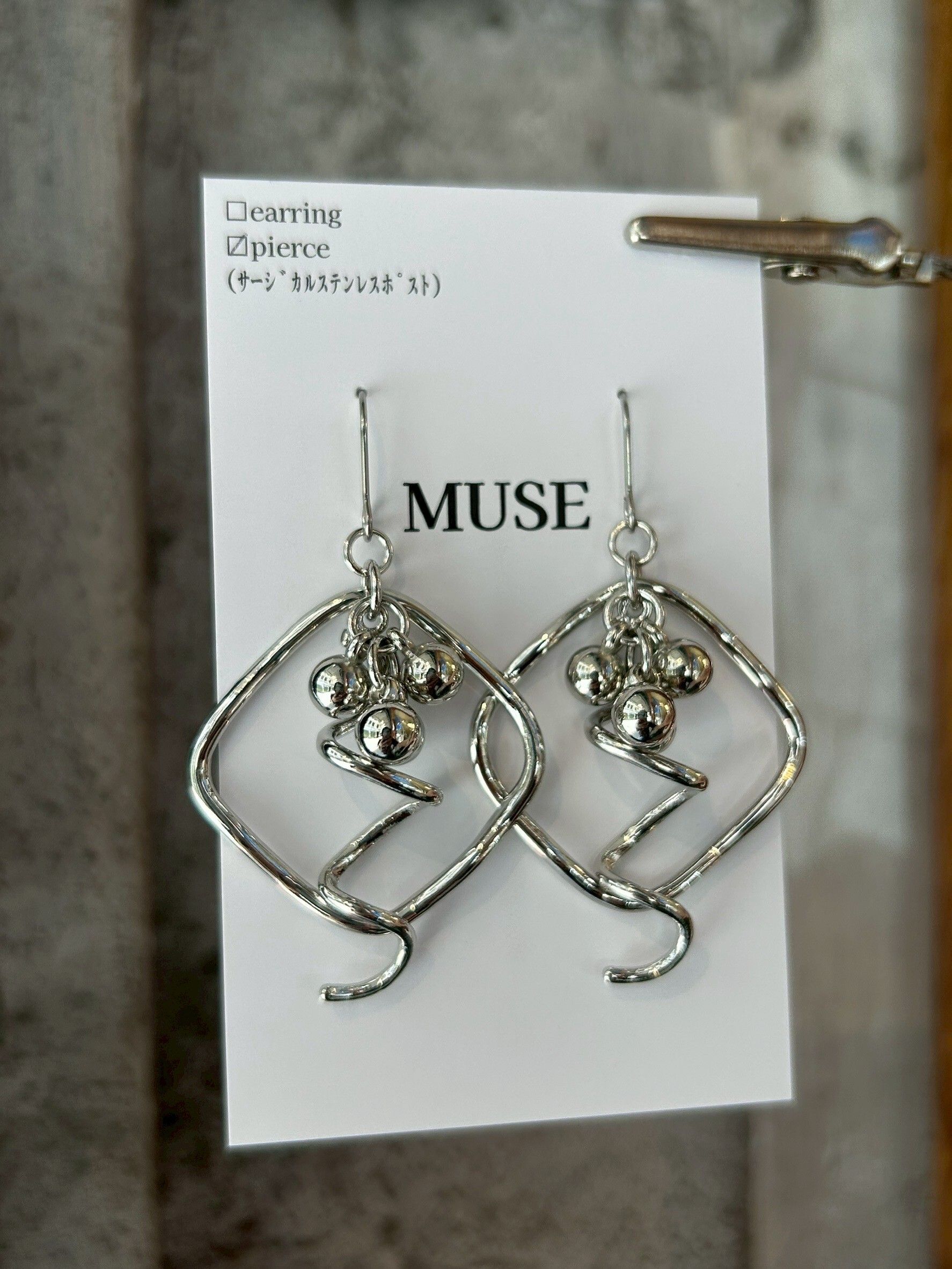 [MUSE] 顆粒x線條設計耳環 | 耳夾 | NO.7