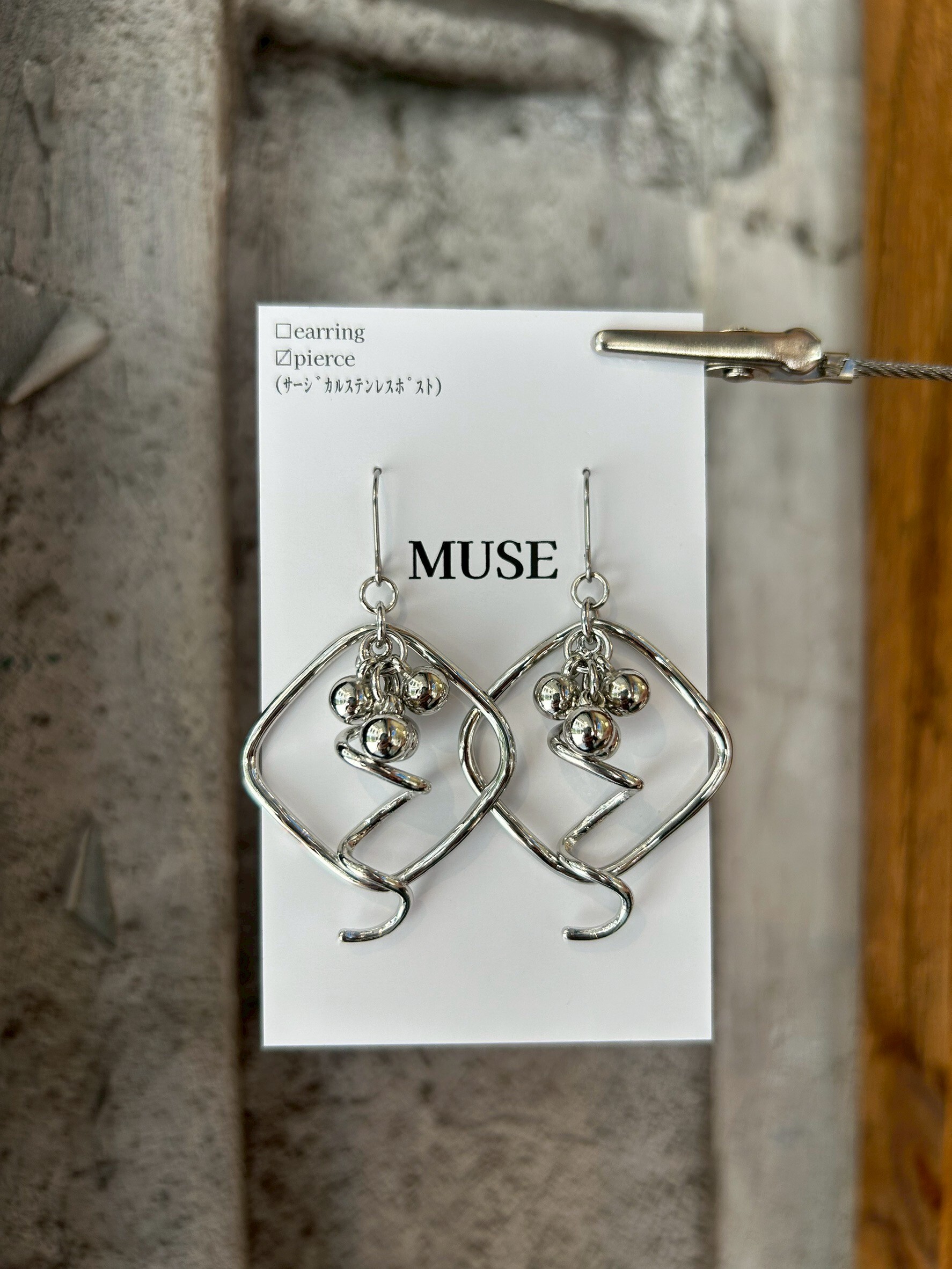 [MUSE] 顆粒x線條設計耳環 | 耳針 | NO.8