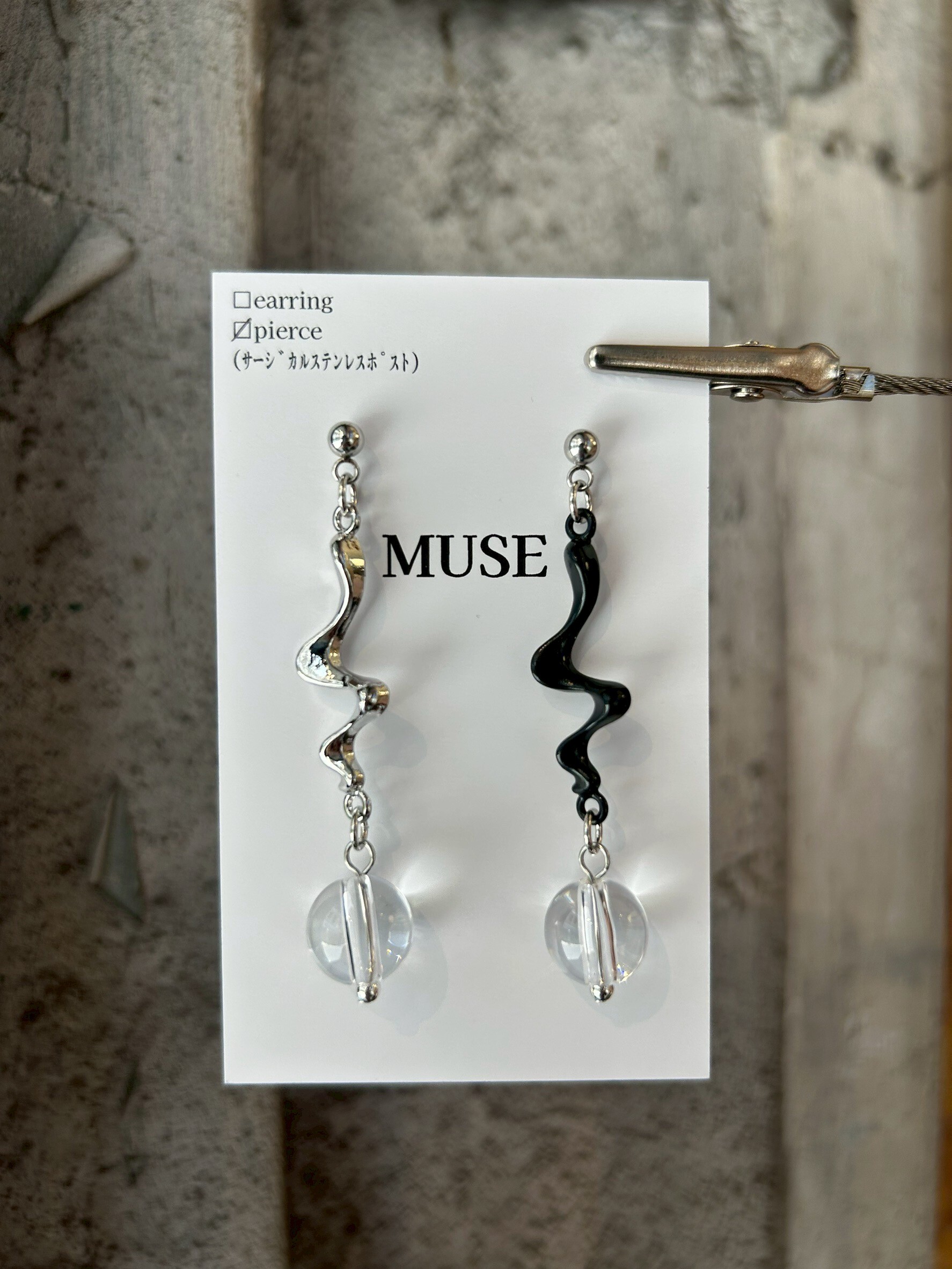 [MUSE] 不對稱設計耳環 | 耳針 | NO.10