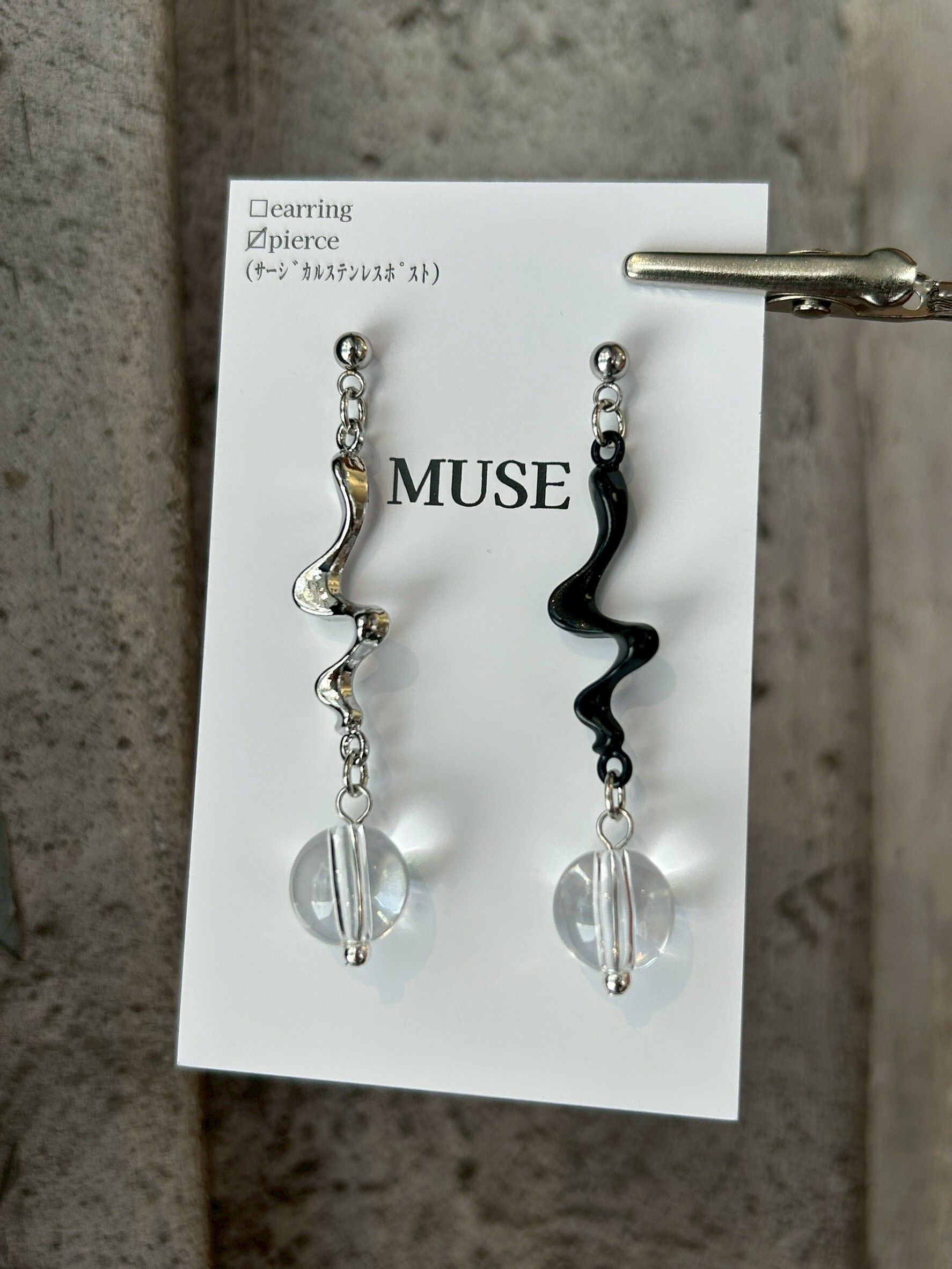 [MUSE] 不對稱設計耳環 | 耳針 | NO.10