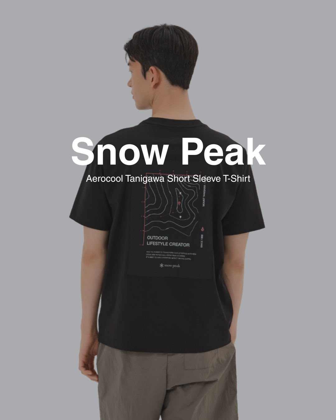 【預購】Snow Peak Aerocool Tanigawa Short Sleeve T-Shirt 等高線圖形 短T S25MMFTS84