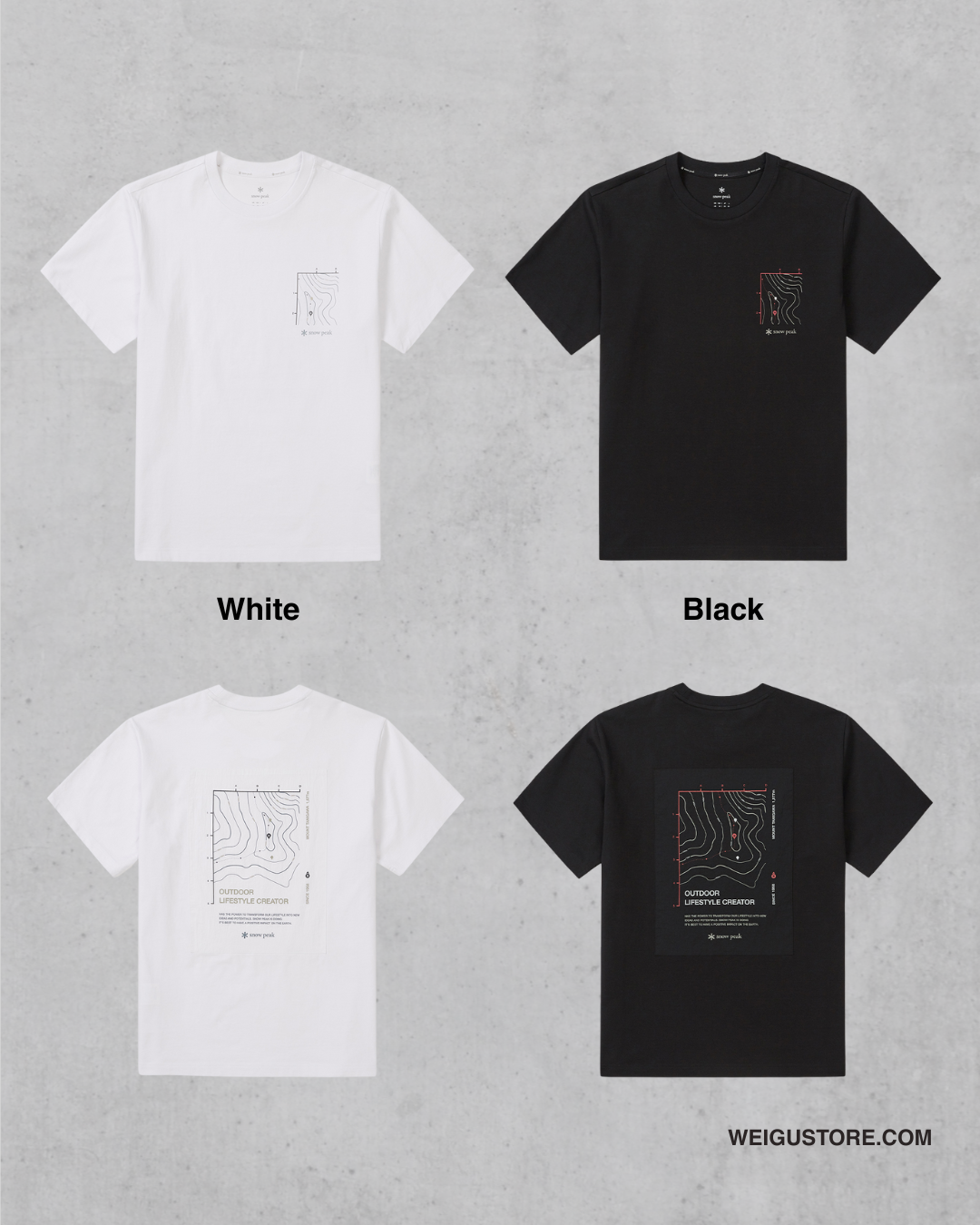 【預購】Snow Peak Aerocool Tanigawa Short Sleeve T-Shirt 等高線圖形 短T S25MMFTS84