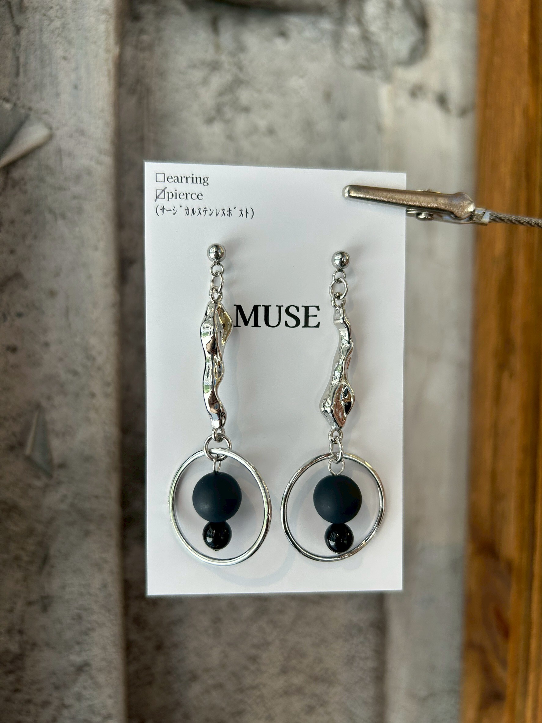 [MUSE] 不對稱設計耳環 | 耳針 | NO.12