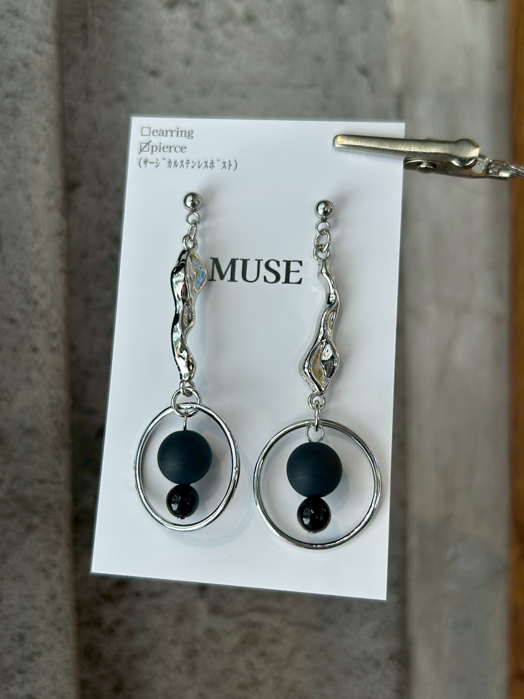 [MUSE] 不對稱設計耳環 | 耳針 | NO.12