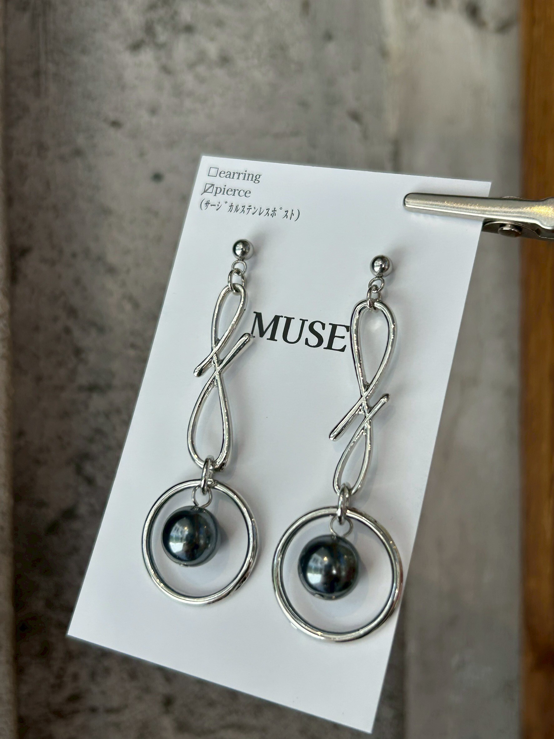 [MUSE] 不對稱設計耳環 | 耳針 | NO.16