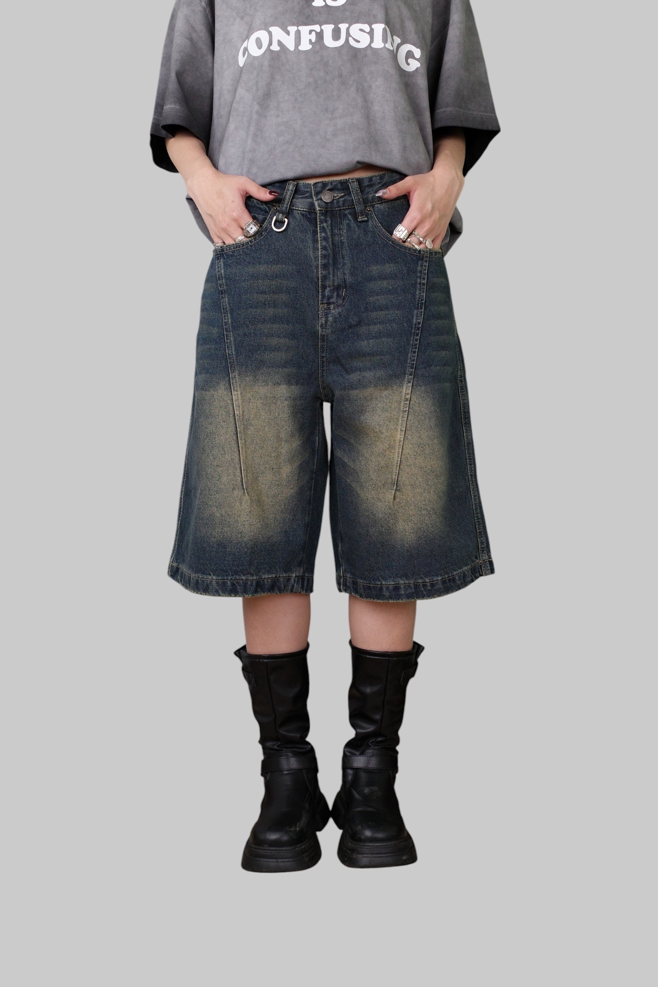 『Always_Good』做舊 水洗 牛仔 五分 短褲