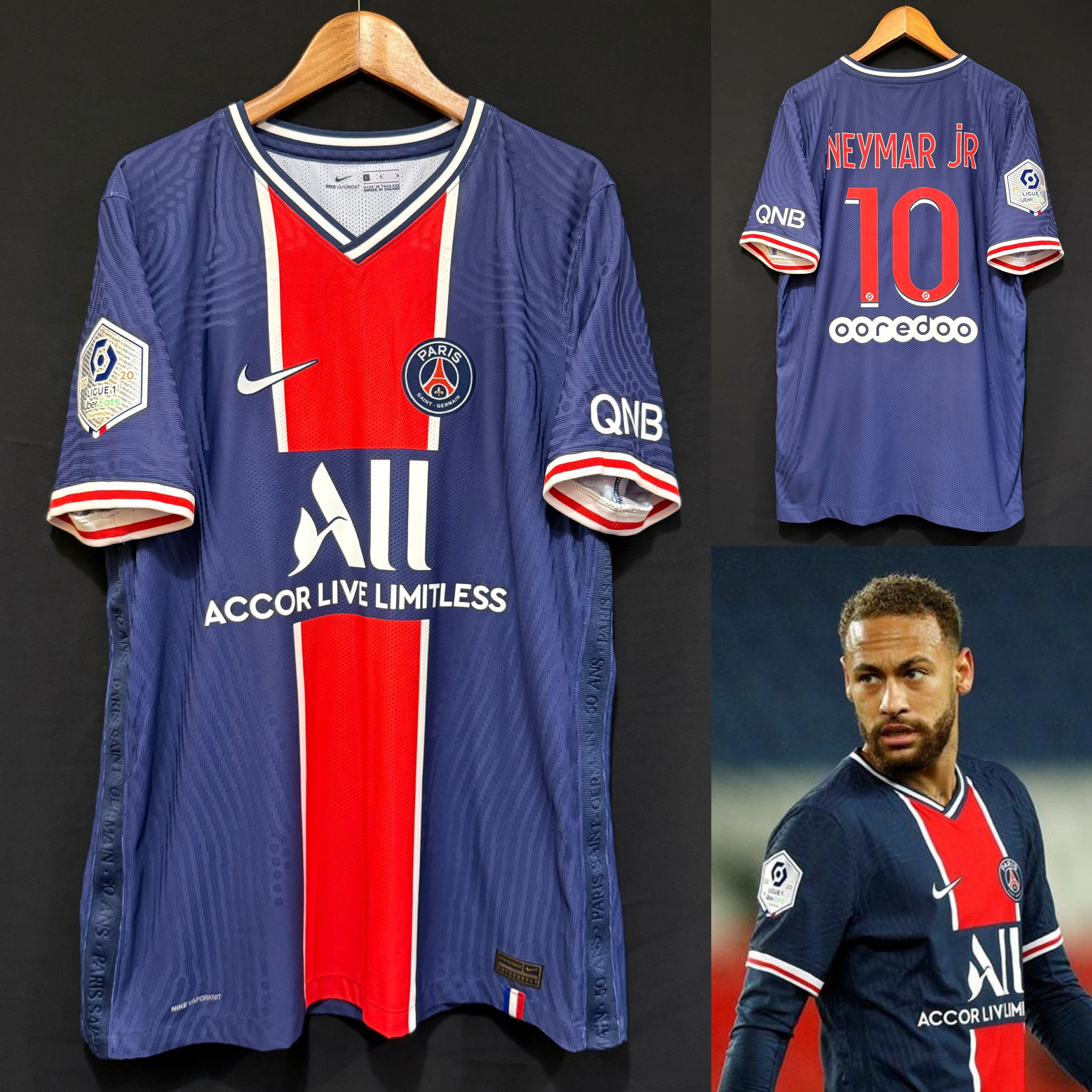 PSG Paris Saint Germain 2020-2021 Nike Home Authentic Player Shirt #10 NEYMAR JR