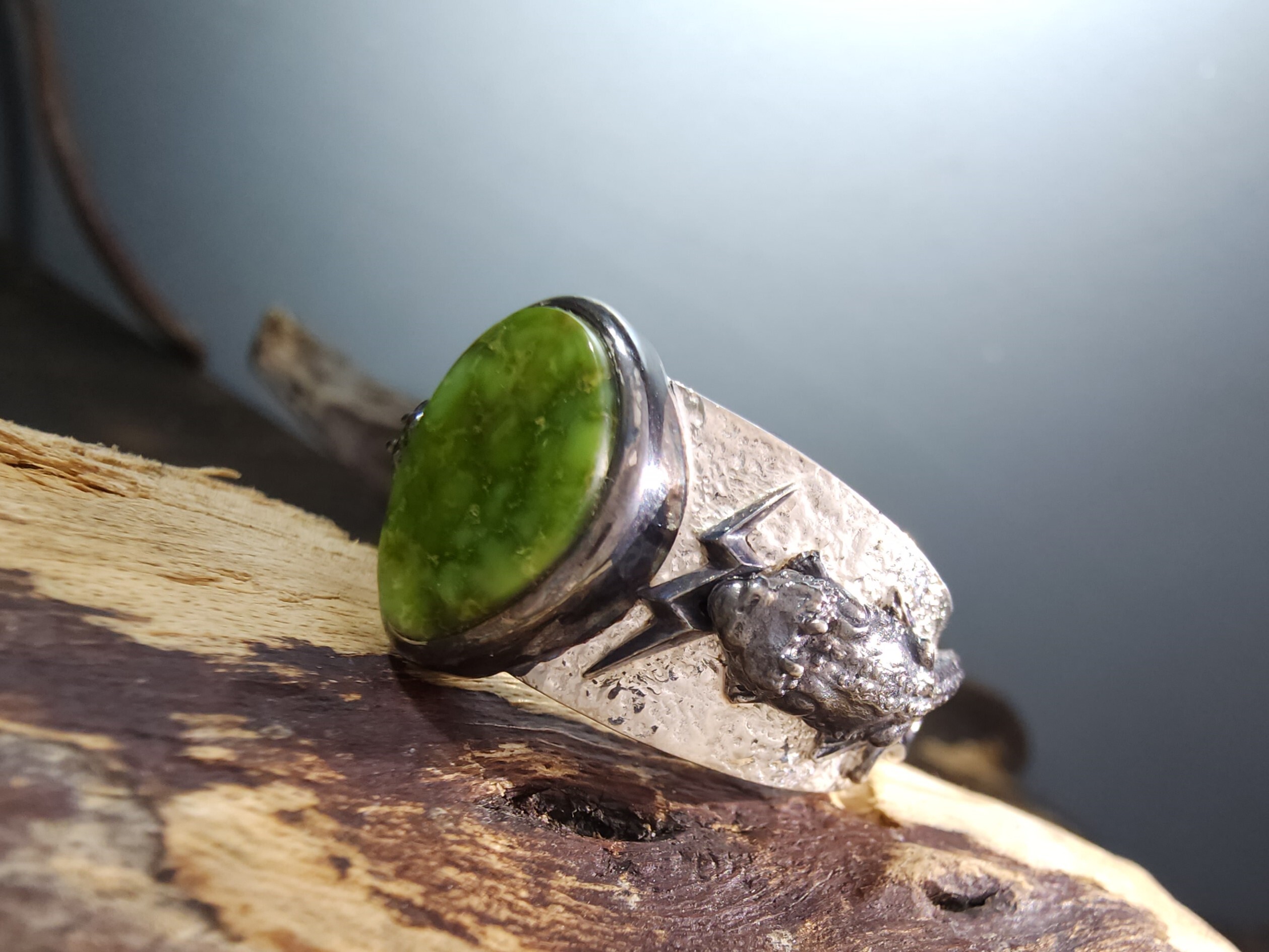 *Black Venom Jewelry- Freedom & Prayer 純銀角蜥蜴戒鑲 Sonora Gold 松石