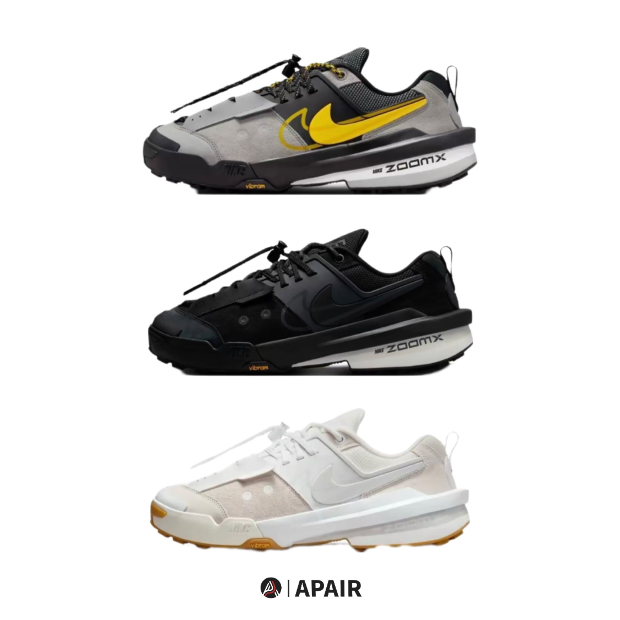【APAIR】預購 sacai x nike Zegamadome sp 聯名款 機能 休閒鞋 三色 米白 黑白 黑黃 HQ8618-002 HQ8618-001 HQ8618-100