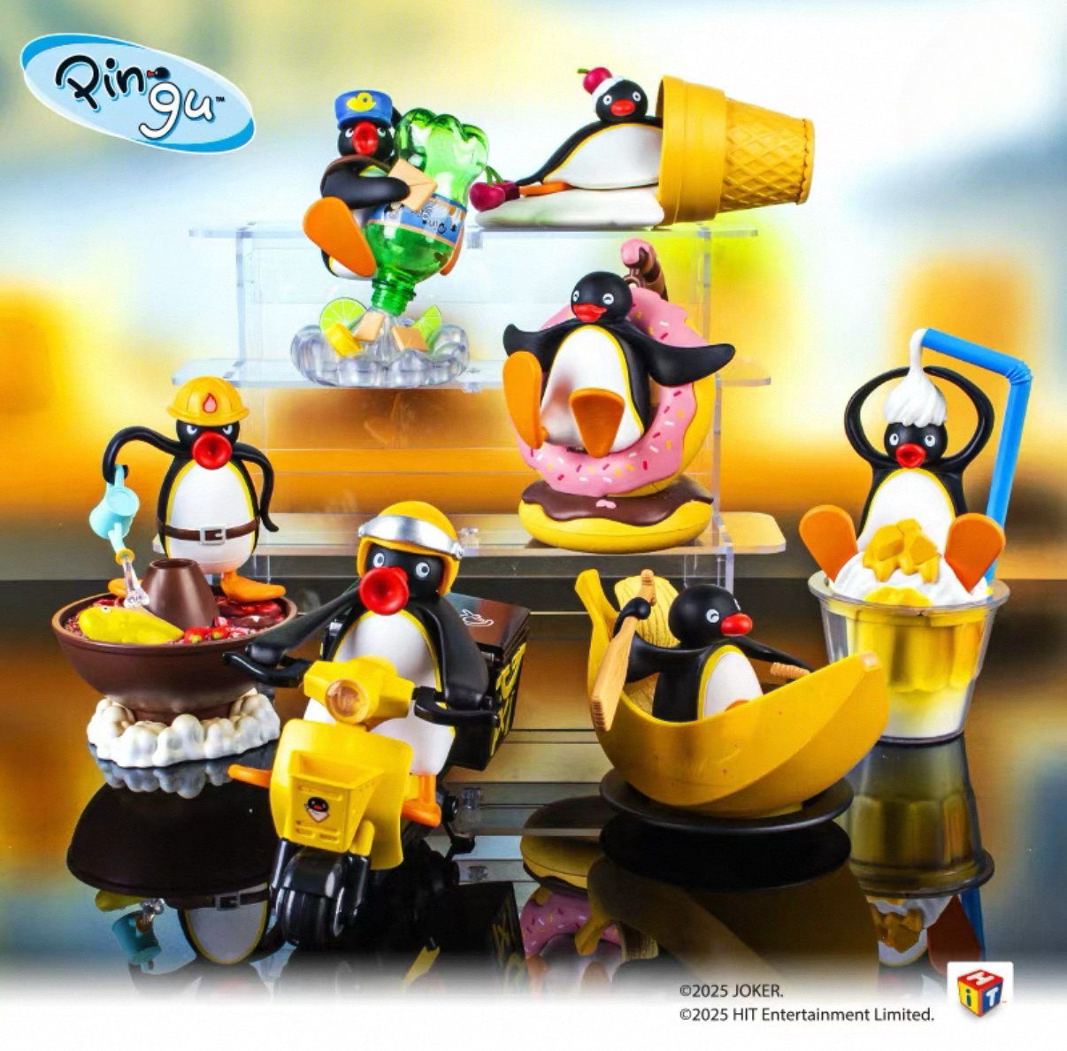 PINGU 企鵝家族 正版授權 貪吃的小鵝系列盲蛋 甜甜圈 香蕉船 火鍋 6+1款 企鵝 美食 公仔 盲盒/預購