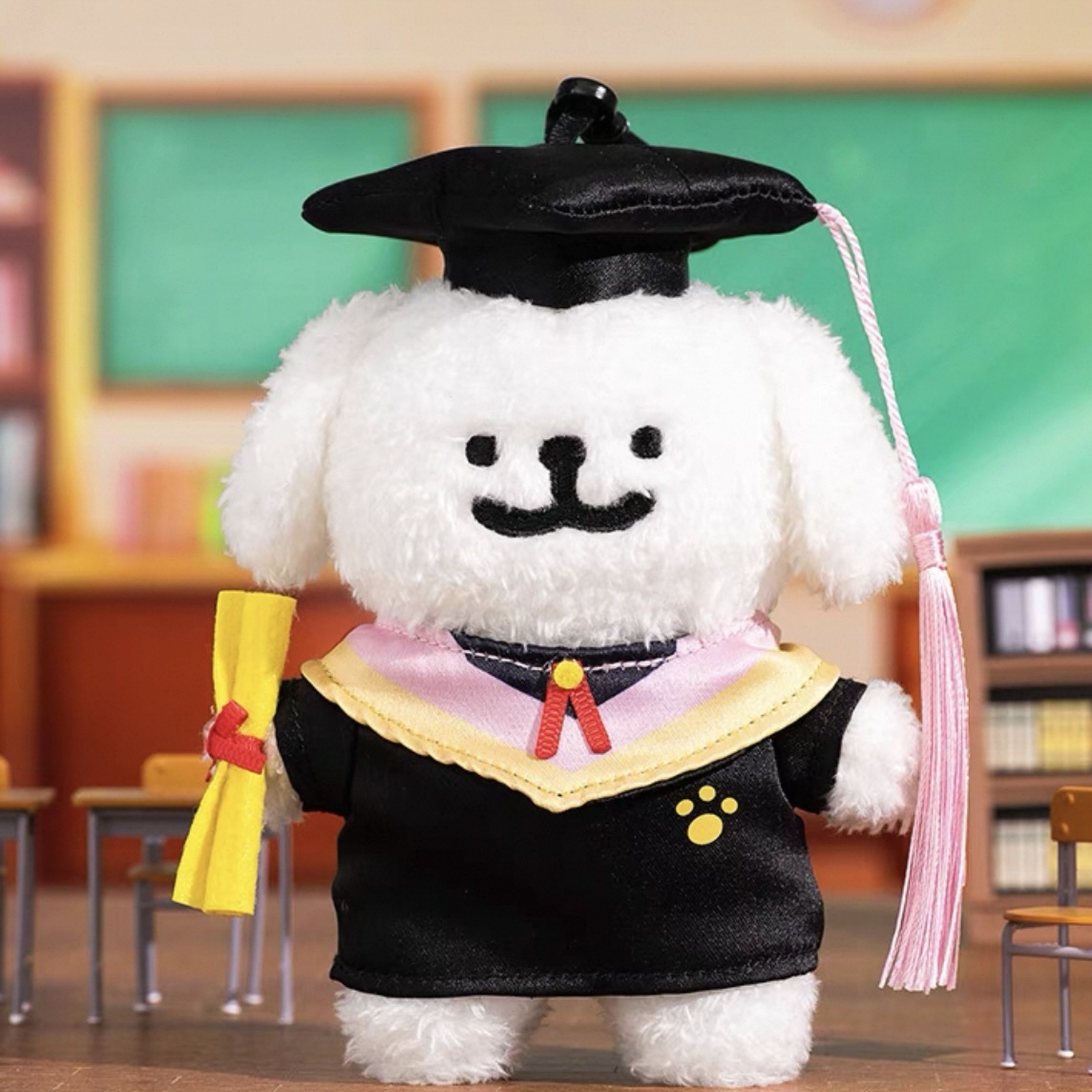 代購 MALTESE 線條小狗 畢業款 吊飾 絨毛玩具 學士服 畢業季 送禮