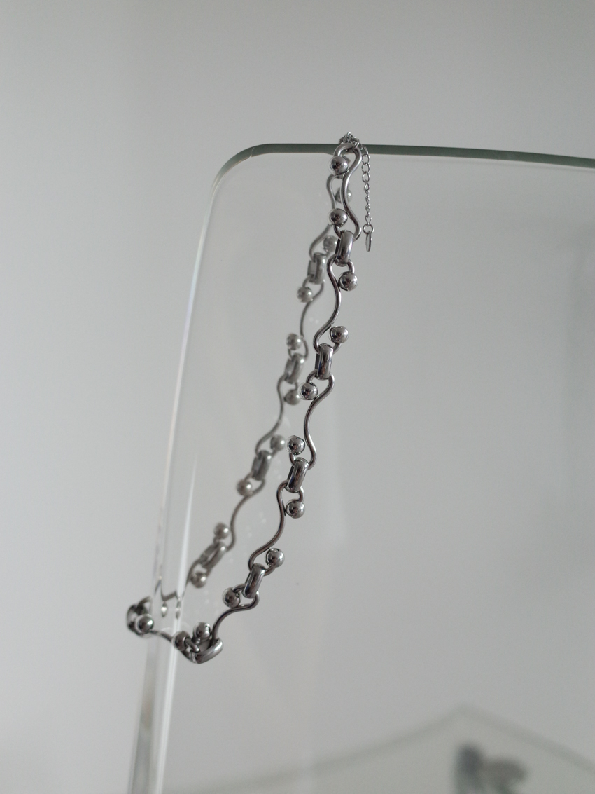 streamlined ball medical-grade steel necklace