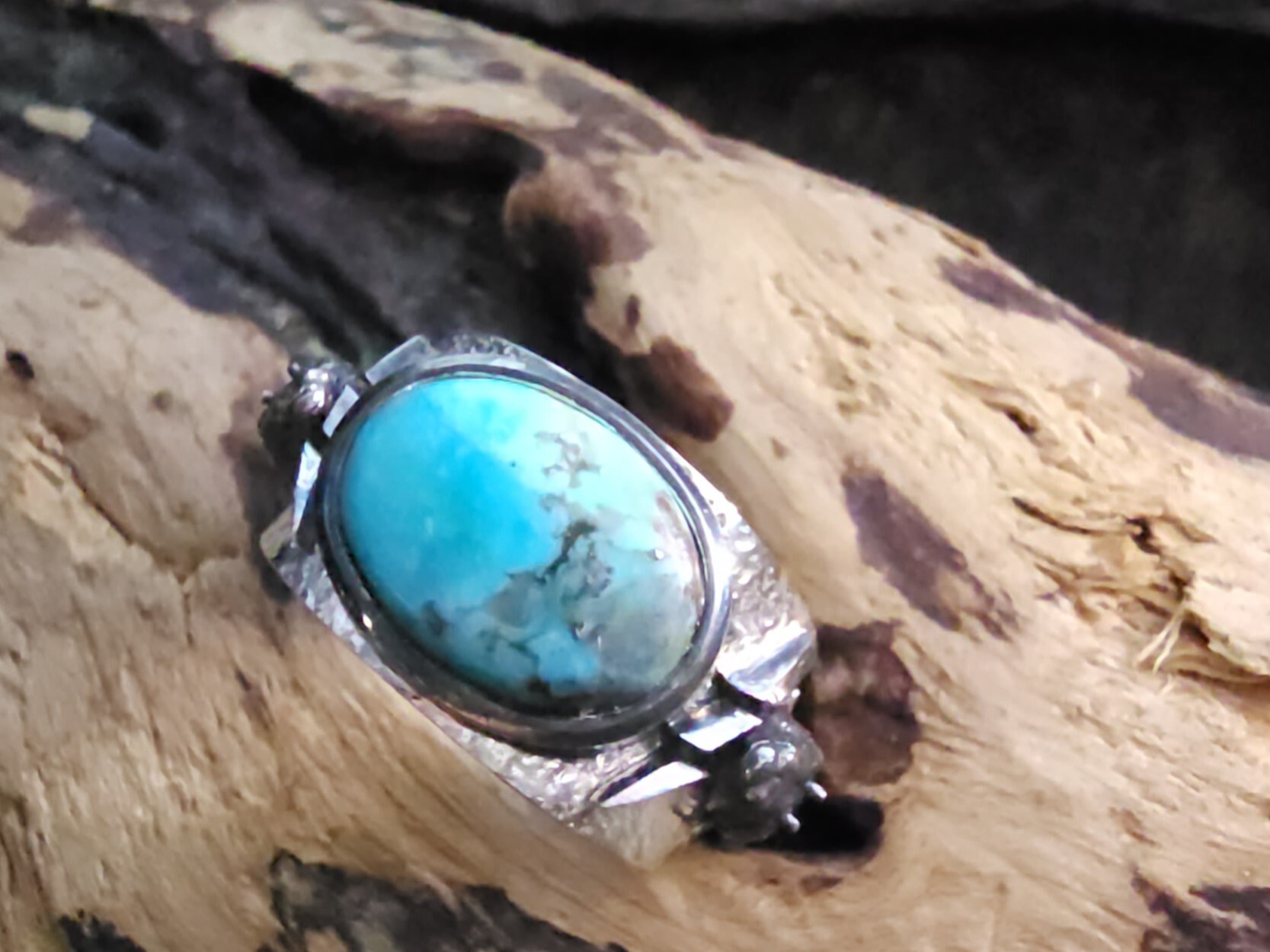 *Black Venom Jewelry- Freedom & Prayer 純銀角蜥蜴戒鑲Morenci II 松石