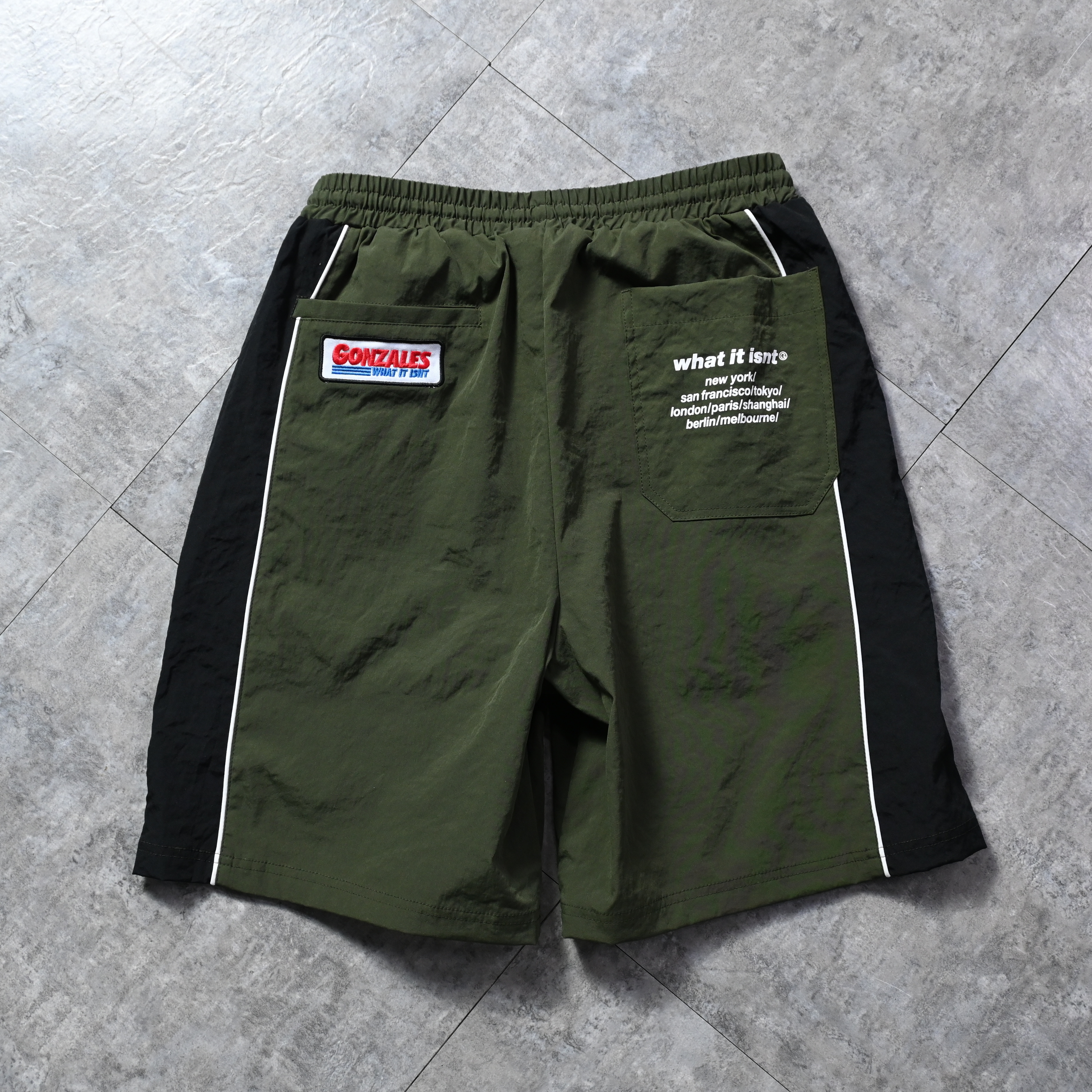 (What it isNt) ART BY MARK GONZALES Piping track shorts