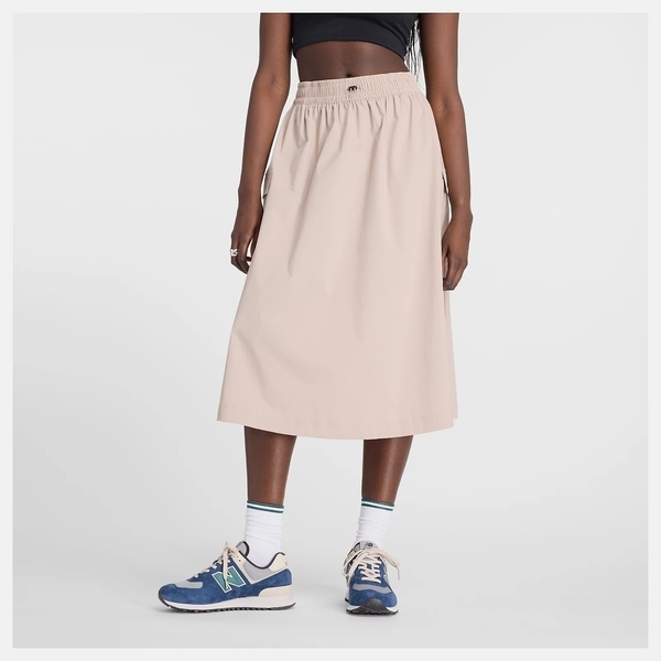 NEW BALANCE 長裙 NB 粉杏 口袋 工裝裙 女 WK43551LMR